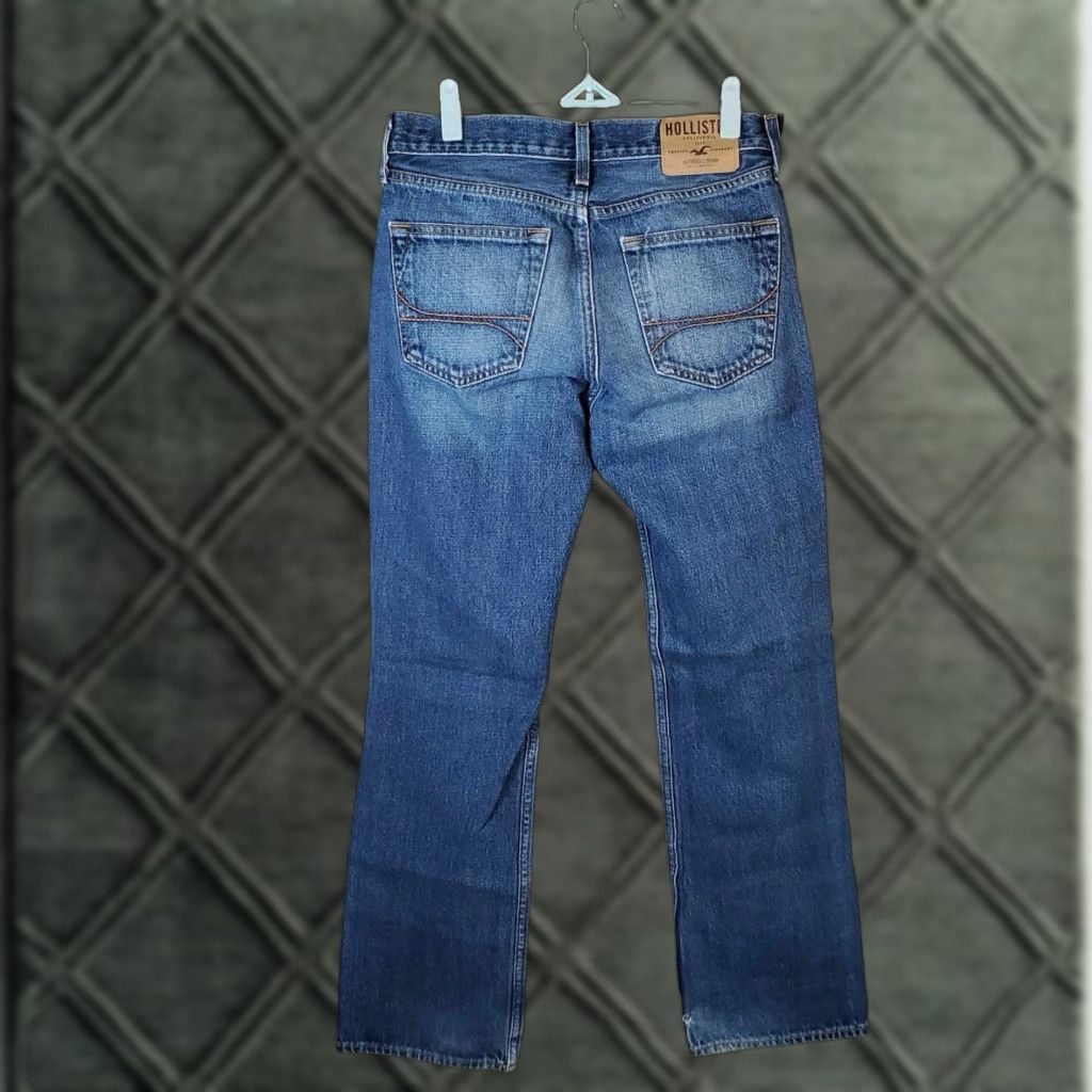 Hollister Jeans Bootcut 30 X 30 Men Regular Blue Y2K Grunge Button Fly Mens