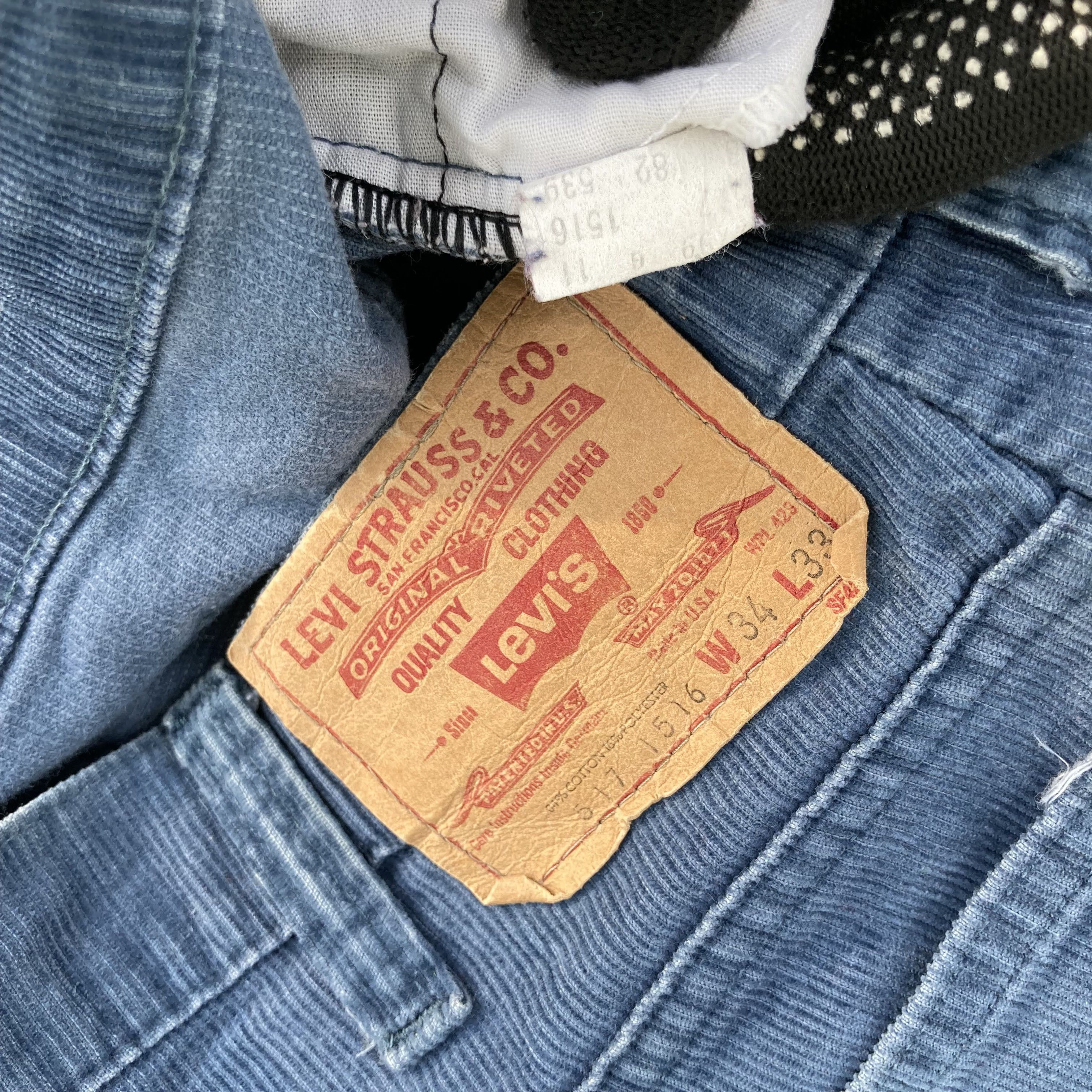 Levi's × Vintage Vtg Levis 517 Blue Corduroy Denim Flare Bootcut Jeans Size US 33 - 8 Thumbnail