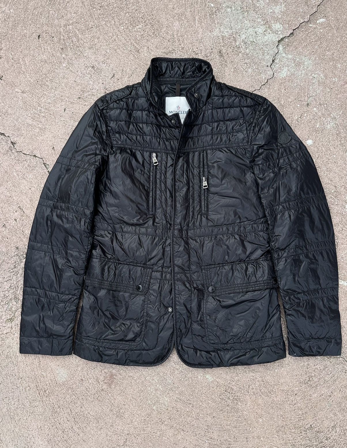 image of Moncler Black Nylon Jacket 1 Size, Men's (Size Small)