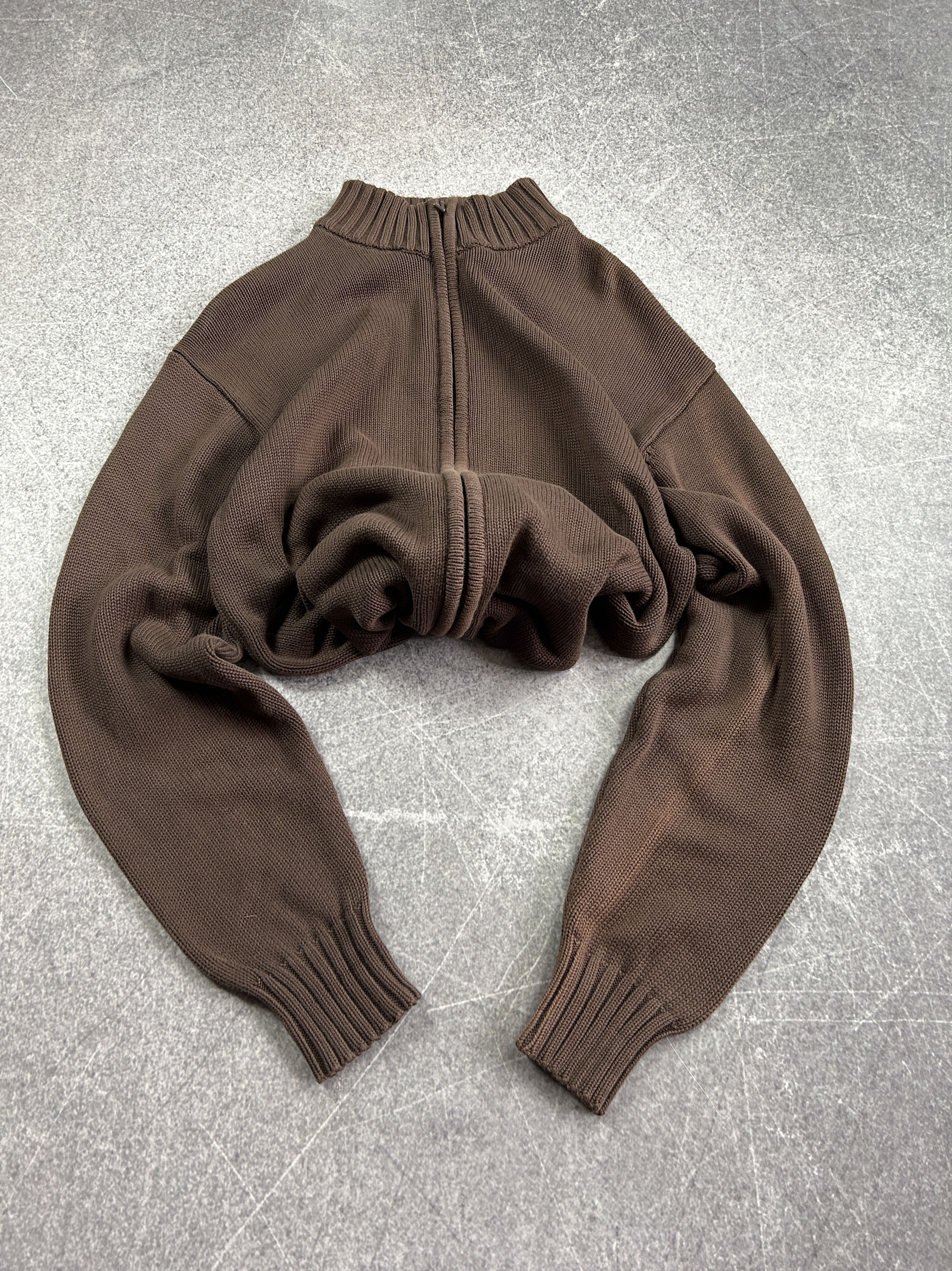 streetwear travis scott balenci style brown zip sweater y2k