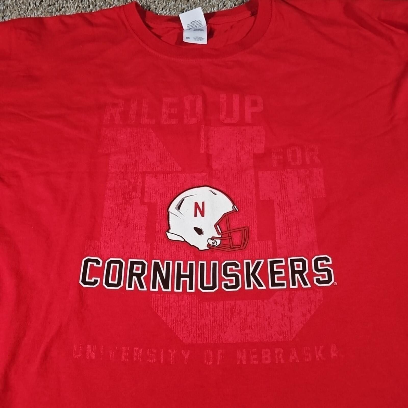 Fruit Of The Loom Go Big Red Riled Up NU Nebraska Cornhuskers Shirt 3XL Size US XXL / EU 58 / 5 - 3 Thumbnail