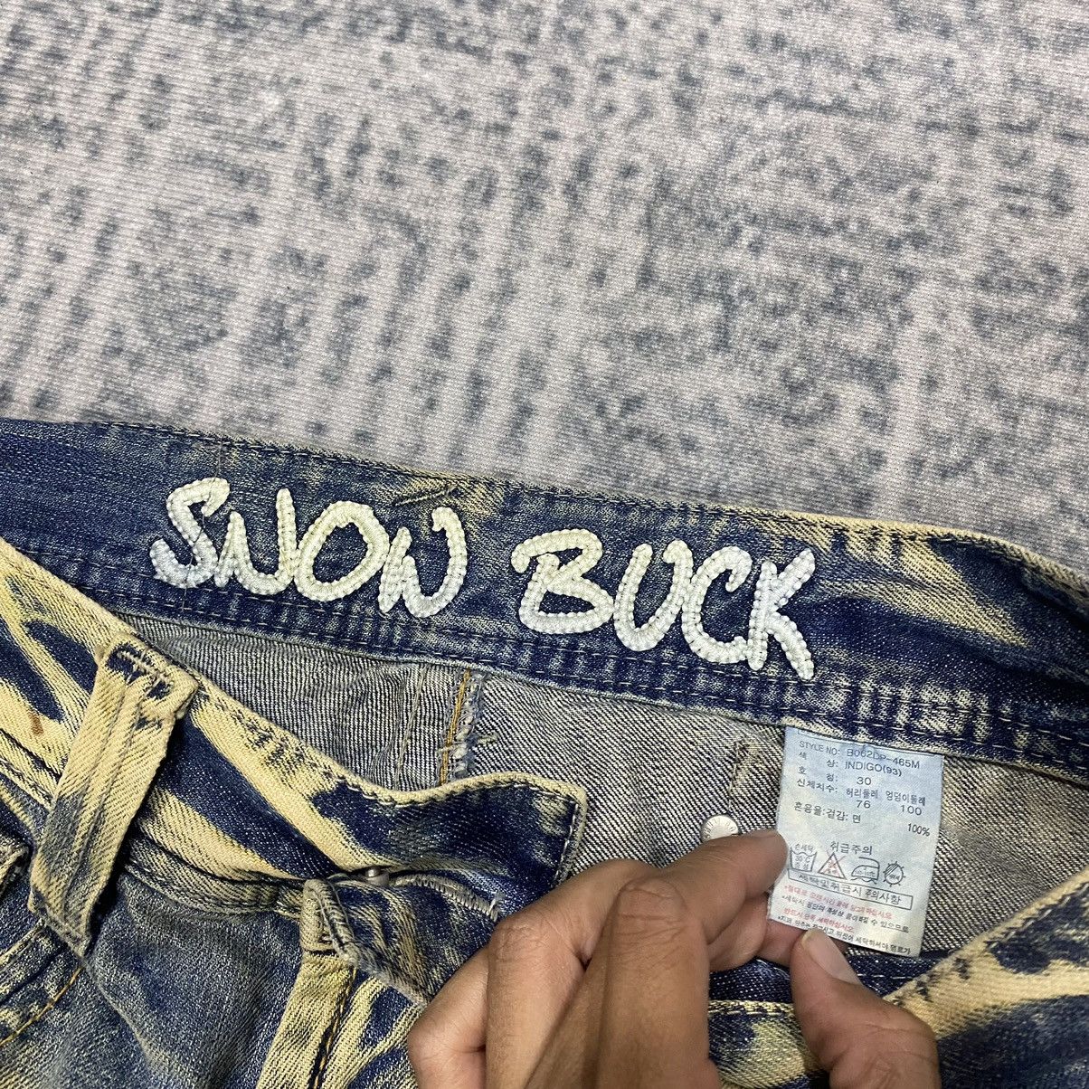 Japanese Brand Flare ☠️ Snow Buck Mud Wash Jeans Dirty Bootcut 90s Baggy Size US 32 / EU 48 - 9 Thumbnail