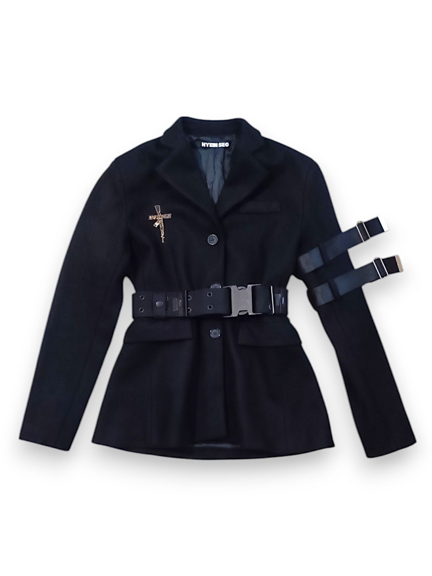 Hyein Seo HYEIN SEO 혜인서 FW16 Black Belted Blazer “LADY VENGEANCE” Size XS / US 0-2 / IT 36-38 - 17 Thumbnail