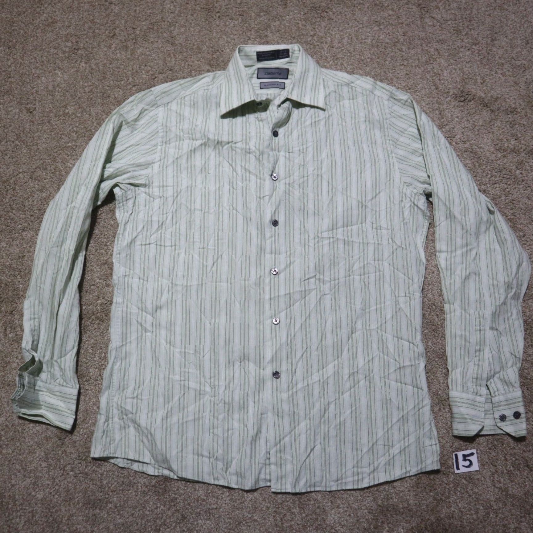 Liz Claiborne Claiborne Striped Button-Up Shirt Long Sleeve Men's Regular Size 15.5 Multicolor Casual Size US M / EU 48-50 / 2 - 2 Thumbnail