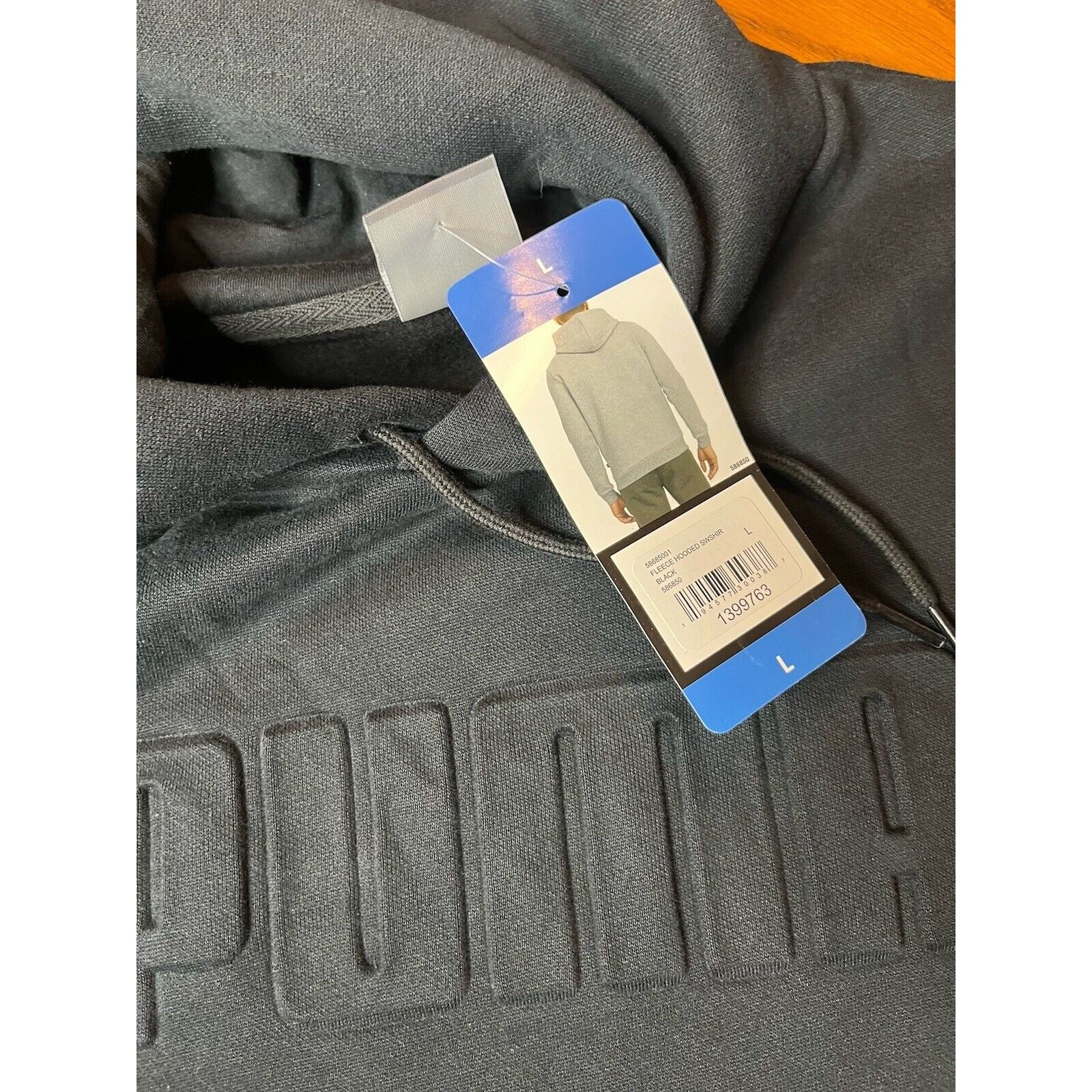 Puma mens puma hoodie size large black new pullover fleece Size US L / EU 52-54 / 3 - 4 Thumbnail