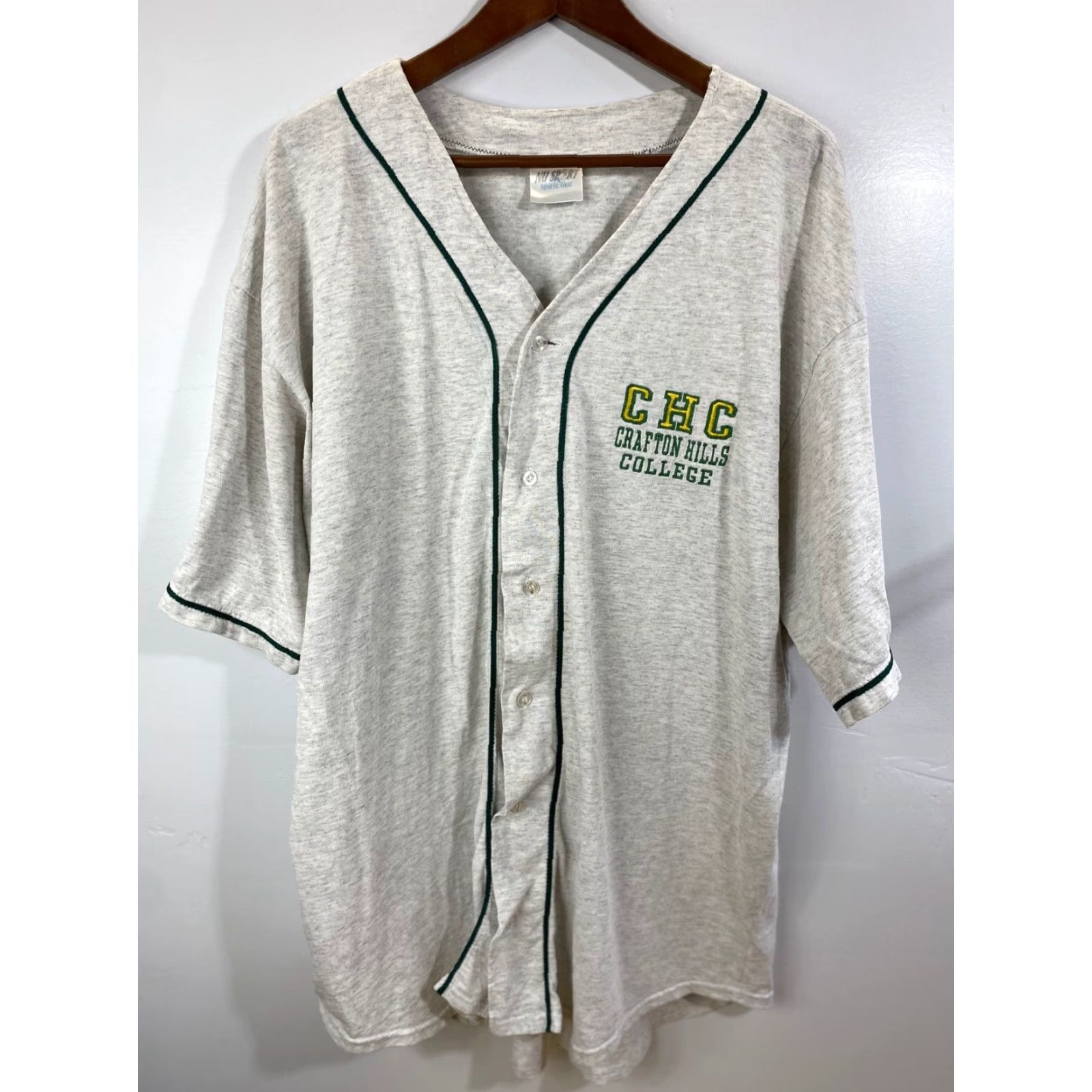 Vintage VINTAGE Nu Sport Athletic Wear Baseball Jersey Single Stitch Size XL Gray 1990s Size US XL / EU 56 / 4 - 4 Thumbnail