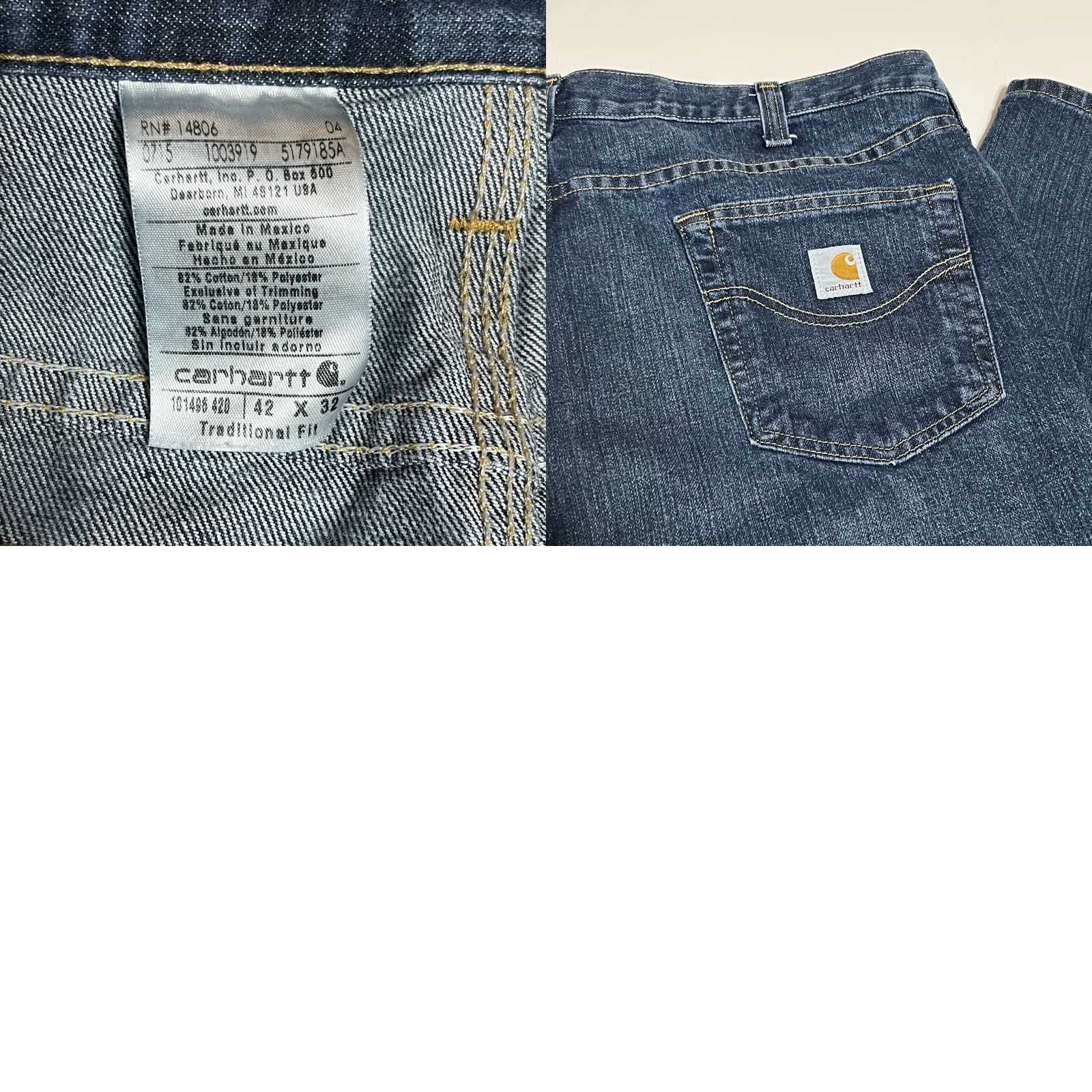 Carhartt Carhartt Jeans Denim Blue Traditional Fit Men’s 42x32 42x31 Inseam 31 Straight Regular Logo Pockets Workwear Classic VINTAGE-less? Size US 42 / EU 58 - 8 Thumbnail