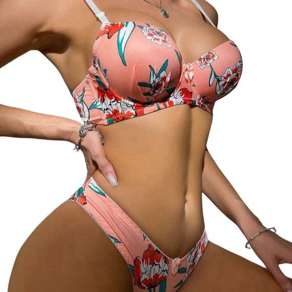 Other Women Floral Print Underwire Lingerie Set Size S / US 4 / IT 40 - 1 Thumbnail