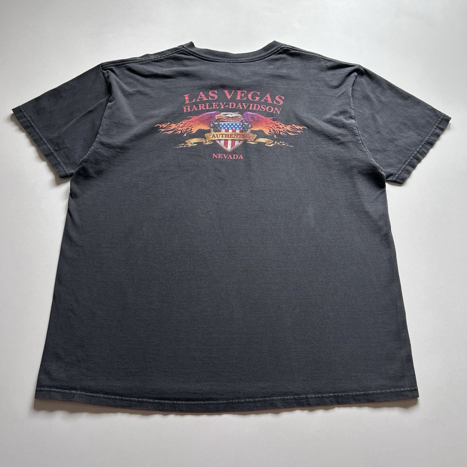 Harley Davidson Vintage Y2K Harley Davidson T-Shirt 2XL USA Made Faded Black Size US XXL / EU 58 / 5 - 3 Thumbnail