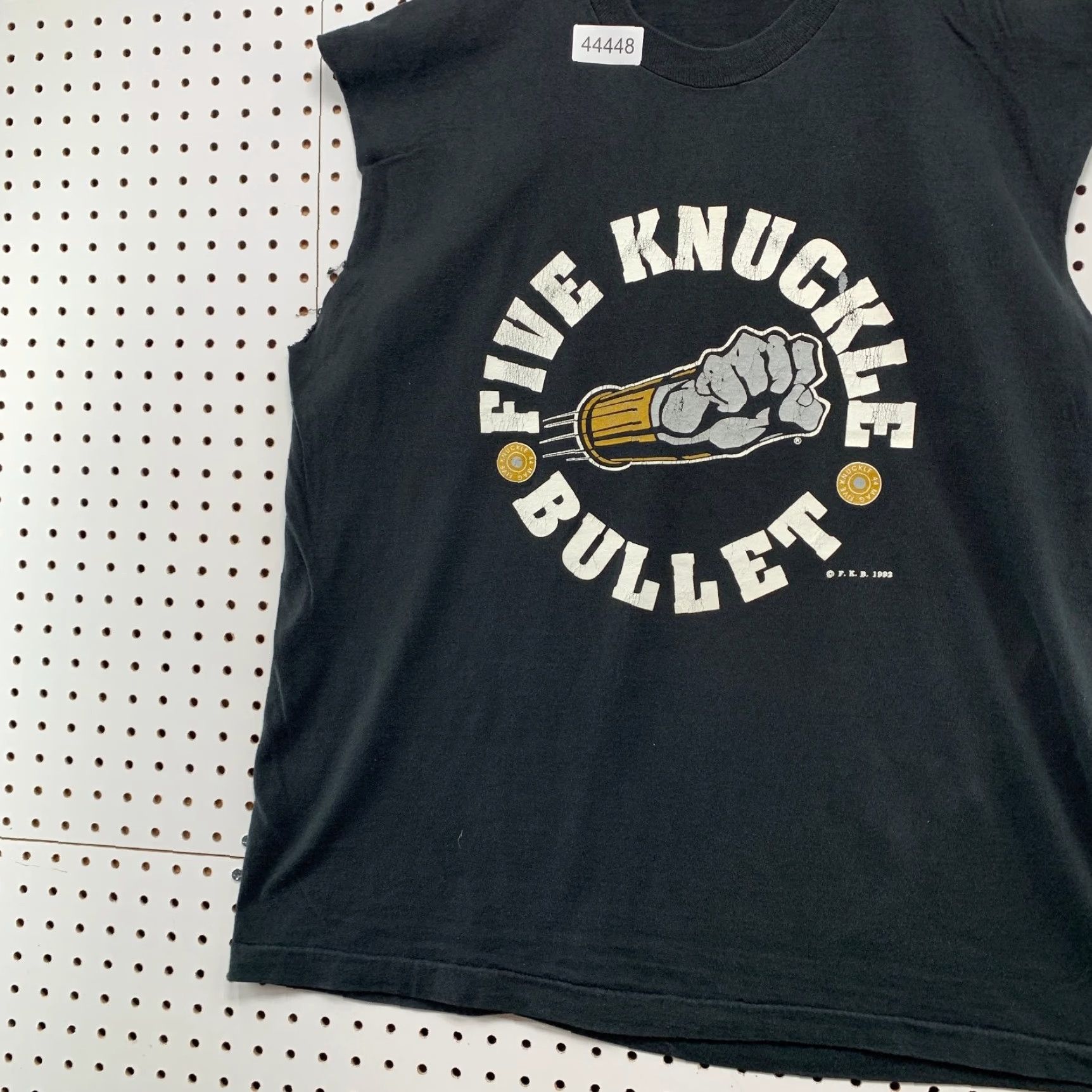 Fruit Of The Loom VINTAGE Five Knuckle Bullet T Shirt Mens 2XL Black Army Graphic Cotton Crew Neck Sleeveless 2000s Mens Size US XXL / EU 58 / 5 - 3 Thumbnail