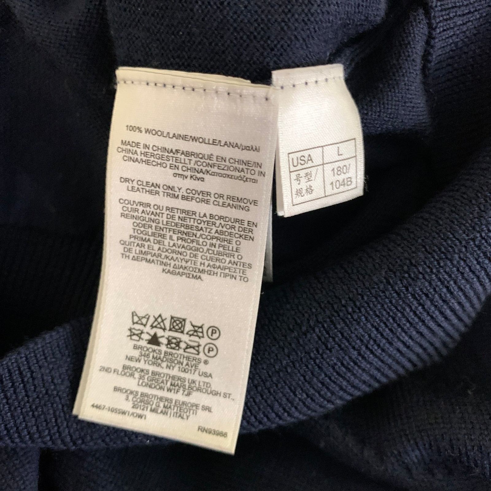 Brooks Brothers BROOKS BROTHERS Size L Navy Knitted Wool Quarter Zip Sweater Size US L / EU 52-54 / 3 - 6 Thumbnail