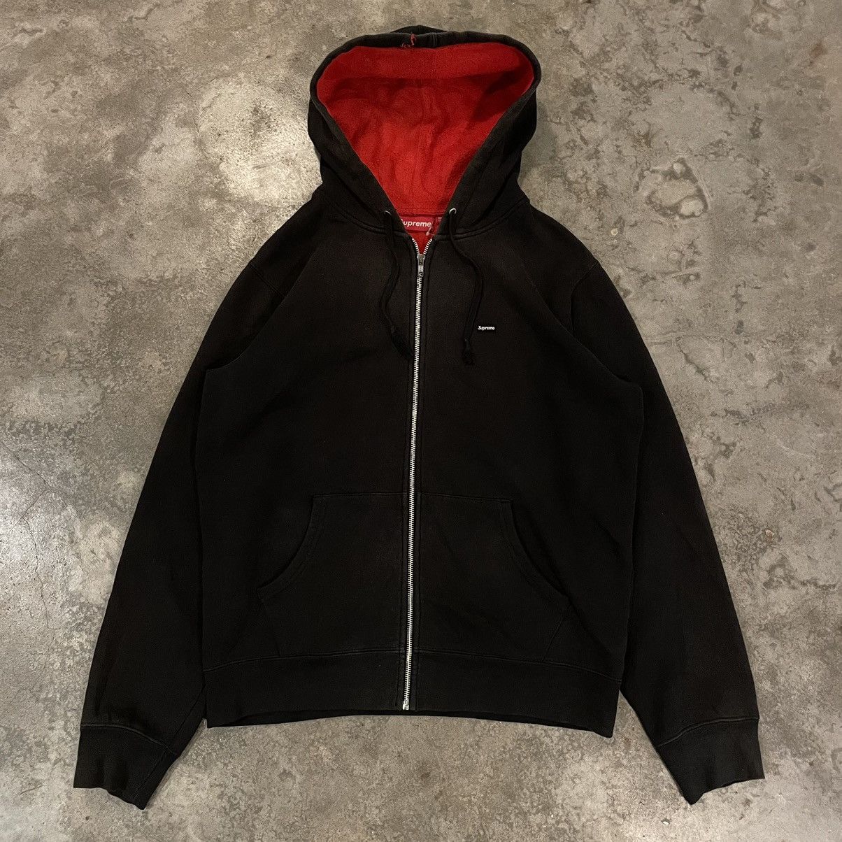 Supreme Supreme Small Box Logo Black Zip Up Hoodie | Grailed