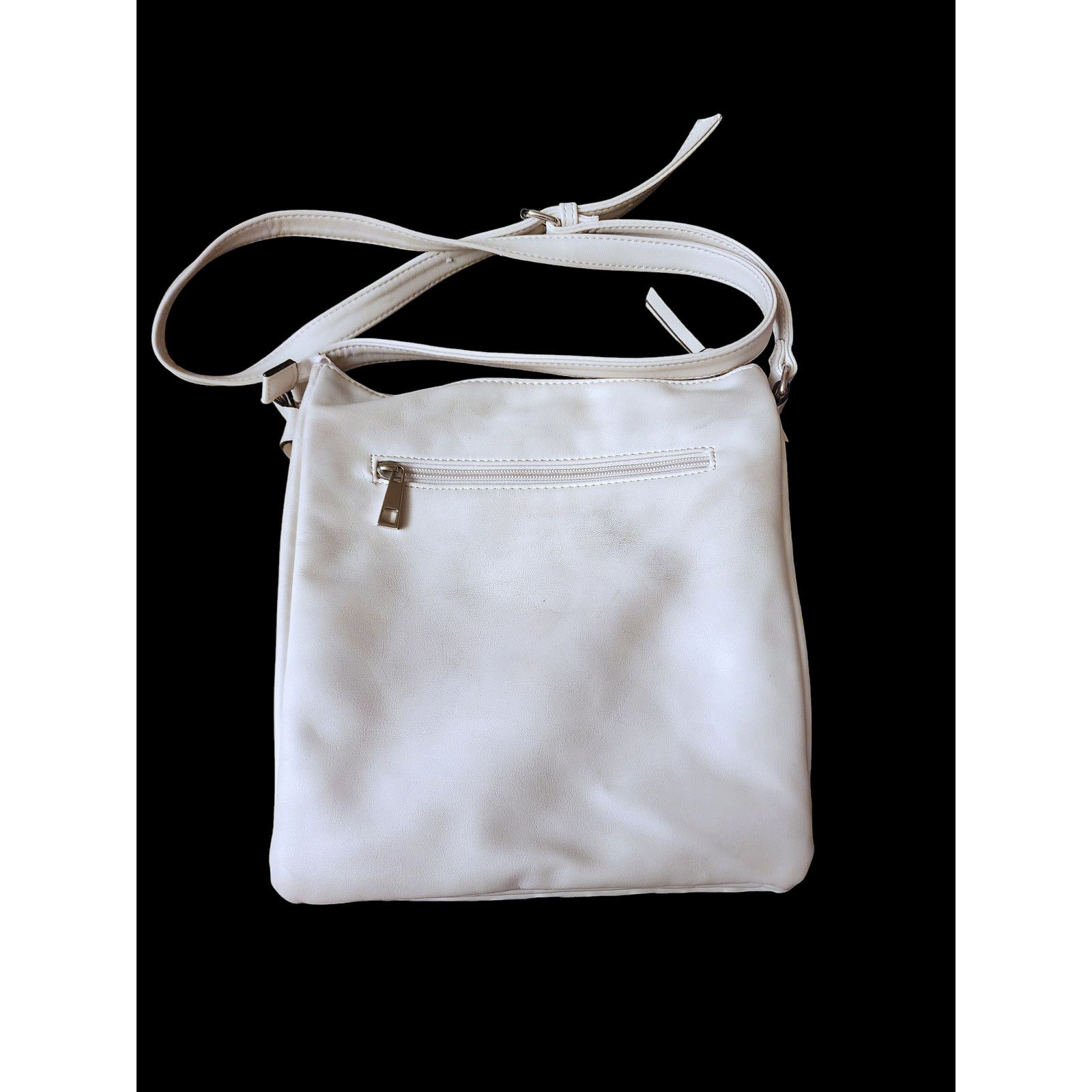 Other Unbranded white faux leather crossbody bag studded grommets Size ONE SIZE - 2 Thumbnail