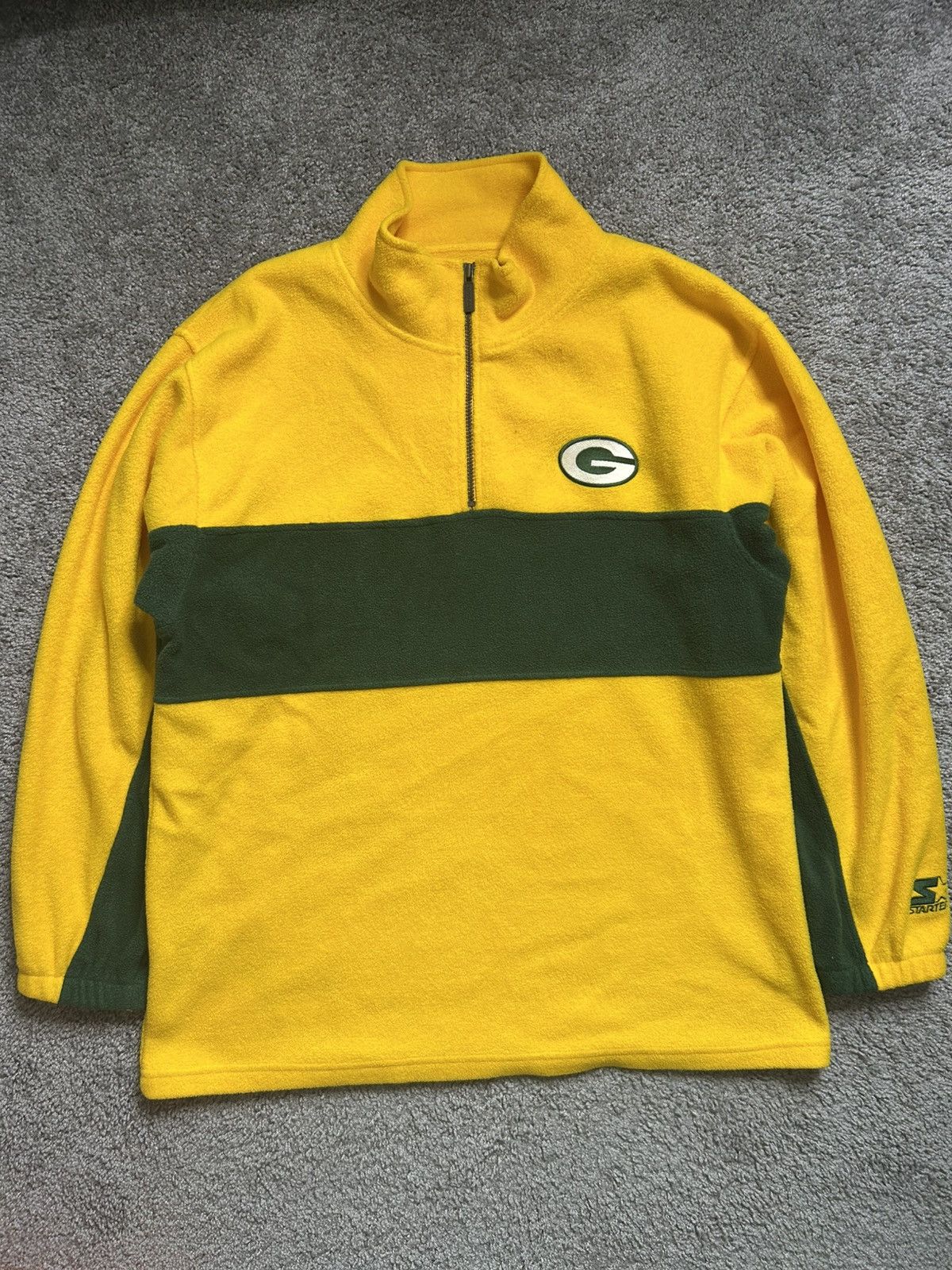 Starter Vintage 90s Starter Green Bay Packers Fleece Quarter Zip Size US L / EU 52-54 / 3 - 1 Thumbnail