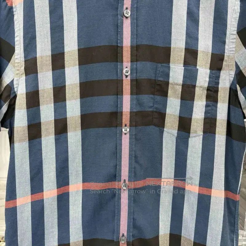 Burberry Burberry Blue Cotton Short Sleeve Shirt. Size US S / EU 44-46 / 1 - 6 Thumbnail