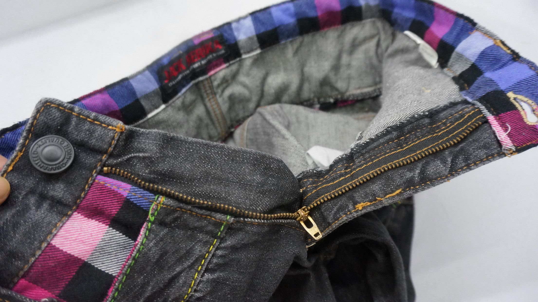 Japanese Brand Vintage Jack Serika Double Waist Black Jeans Size US 30 / EU 46 - 12 Thumbnail
