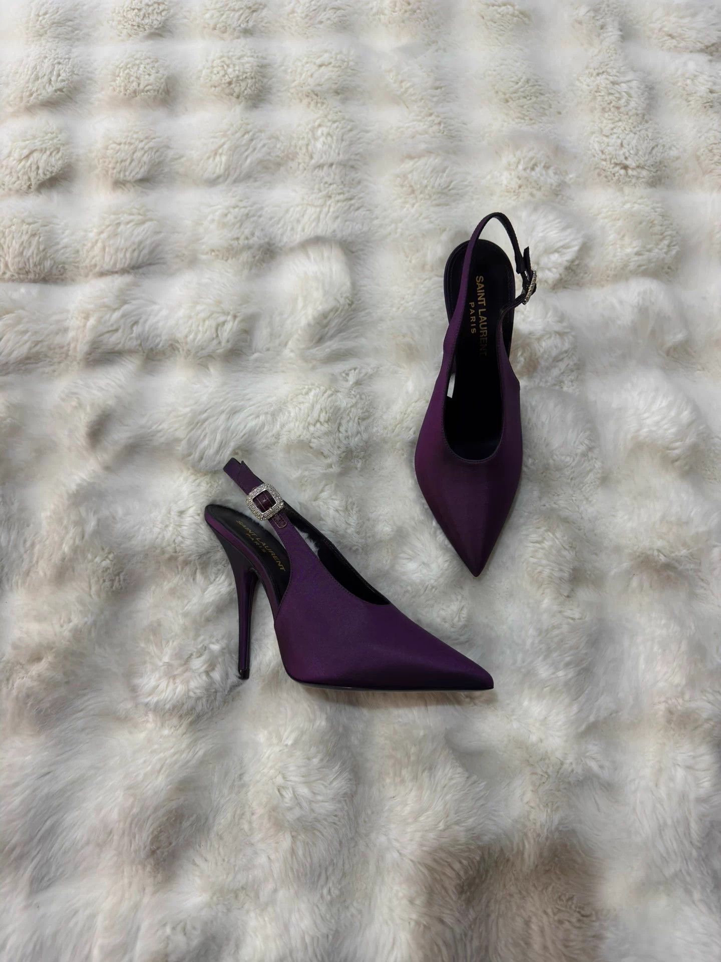 Saint Laurent Paris Saint Laurent YSL new rhinestone gradient purple Size US 6 / IT 36 - 1 Thumbnail