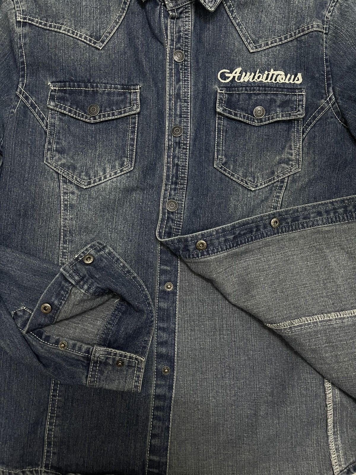 If Six Was Nine In The Attic “Ambitious” Western Denim Shirt Size US M / EU 48-50 / 2 - 7 Thumbnail