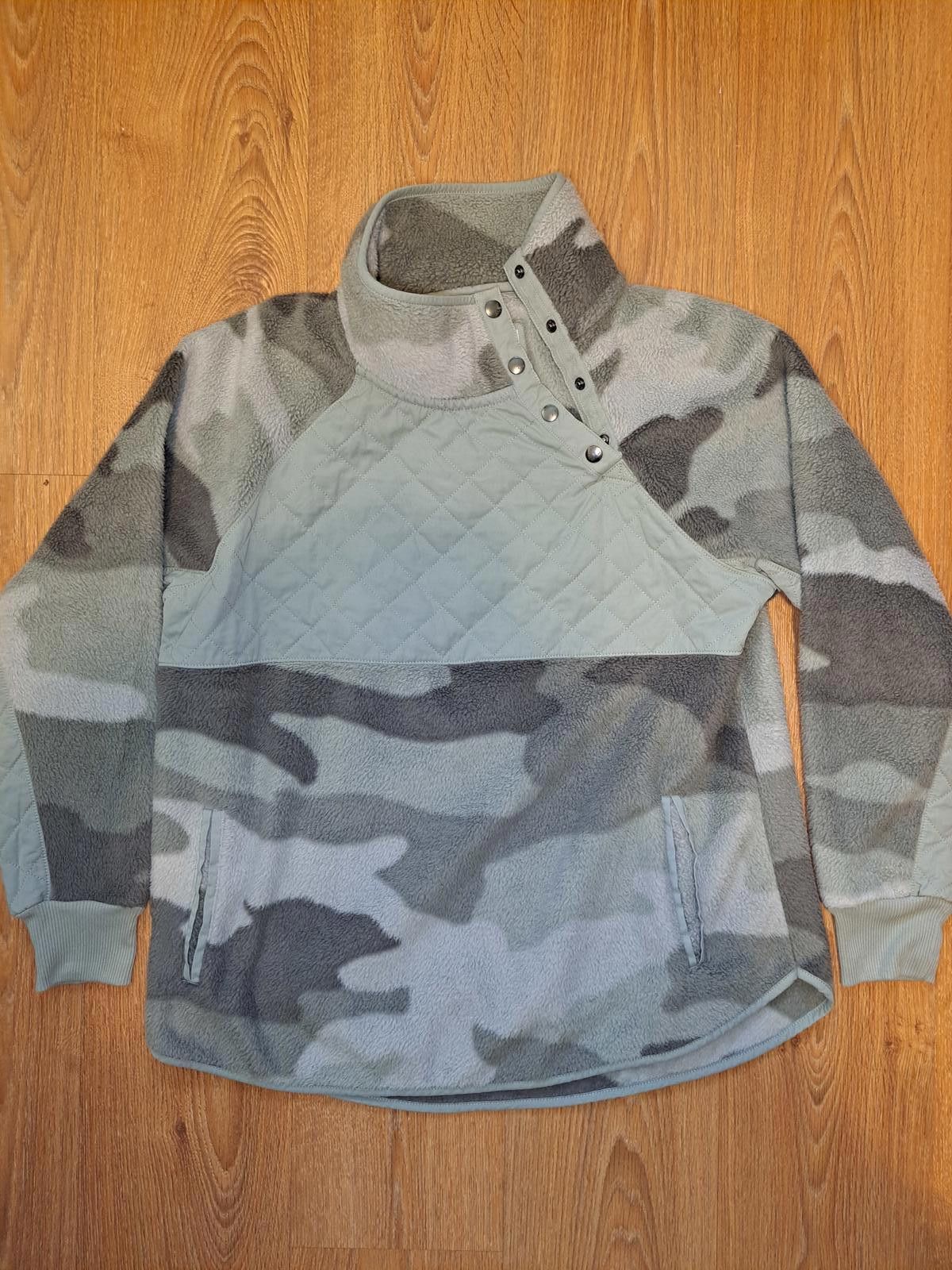Abercrombie & Fitch Abercrombie & Fitch Pullover Fleece Jacket Mens XL Gray Camo Size US XL / EU 56 / 4 - 1 Thumbnail