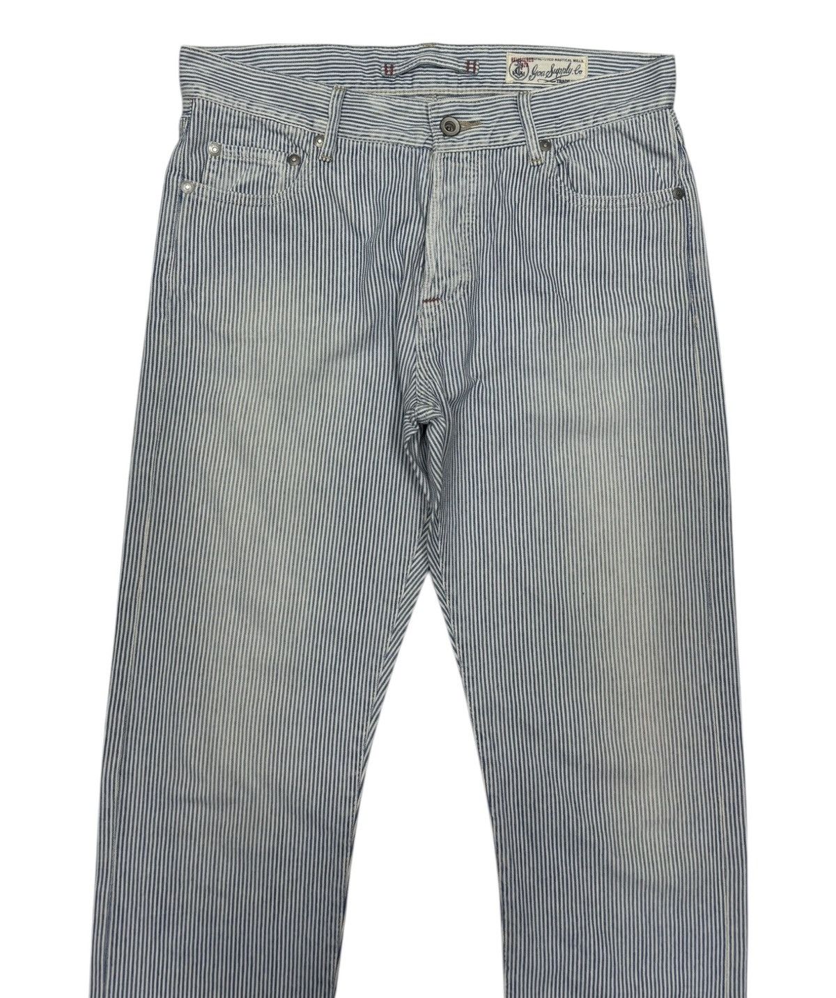 GOA Goa Blue Stripe Nice Faded Denim Pants Size 30" / US 8 / IT 44 - 2 Thumbnail