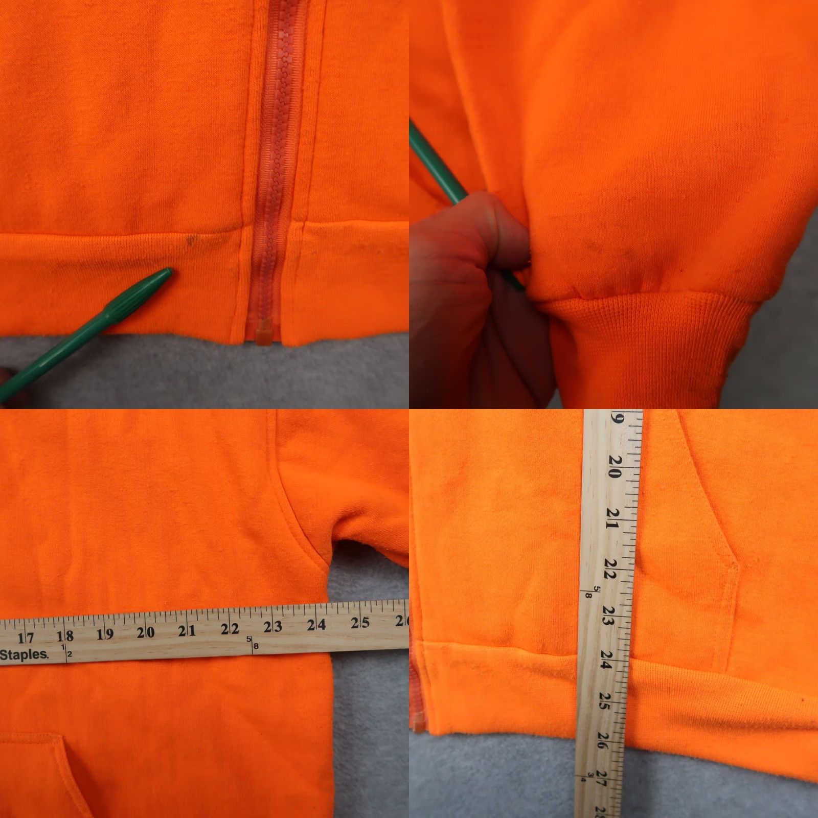 Vintage Vintage 90s Thermal Lined Zip Up Hoodie Orange Adult XL XLarge Nike? Size US XL / EU 56 / 4 - 8 Thumbnail
