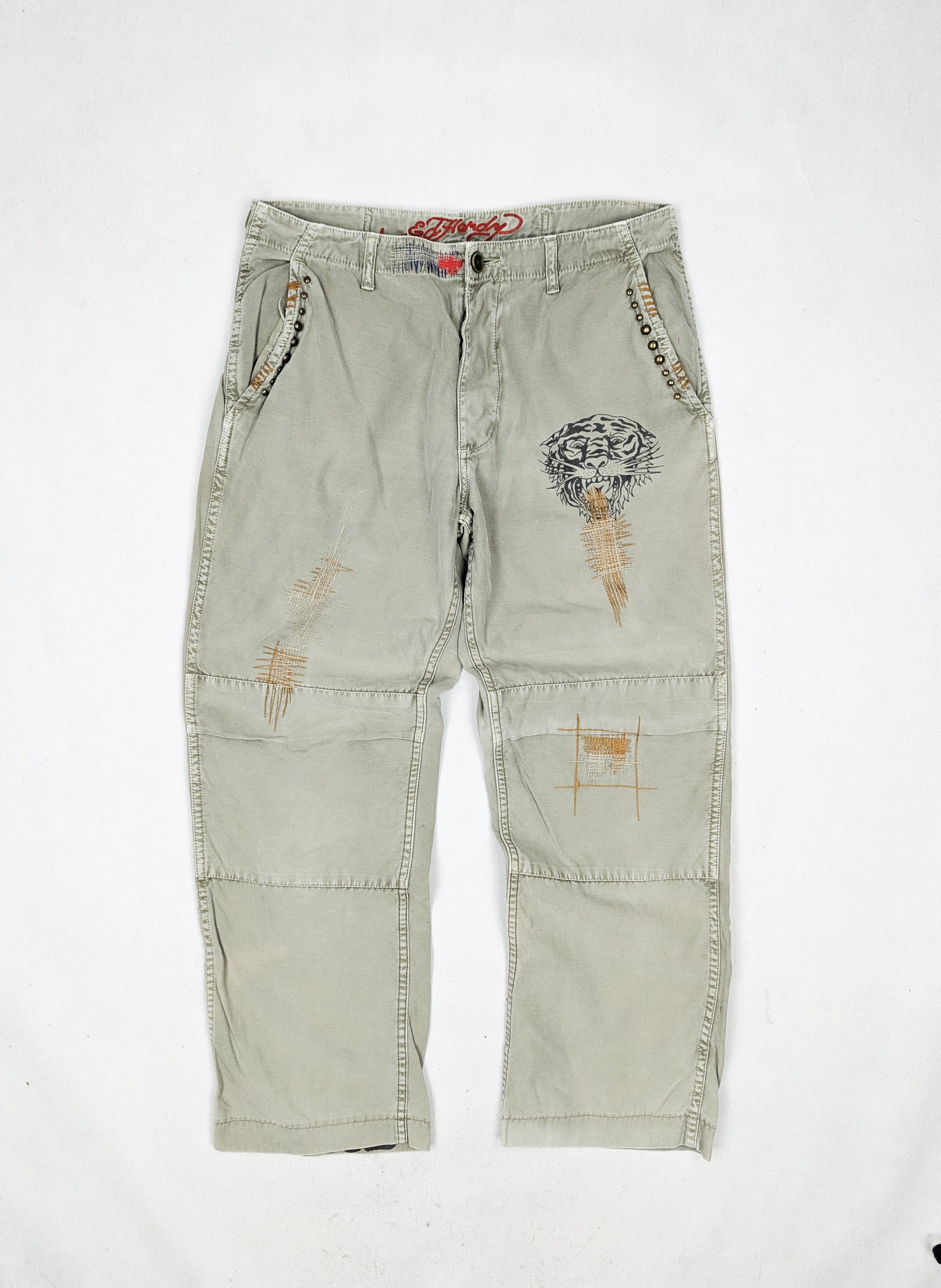 Ed Hardy Ed Hardy khaki green jeans denim trousers M Size US 32 / EU 48 - 1 Thumbnail