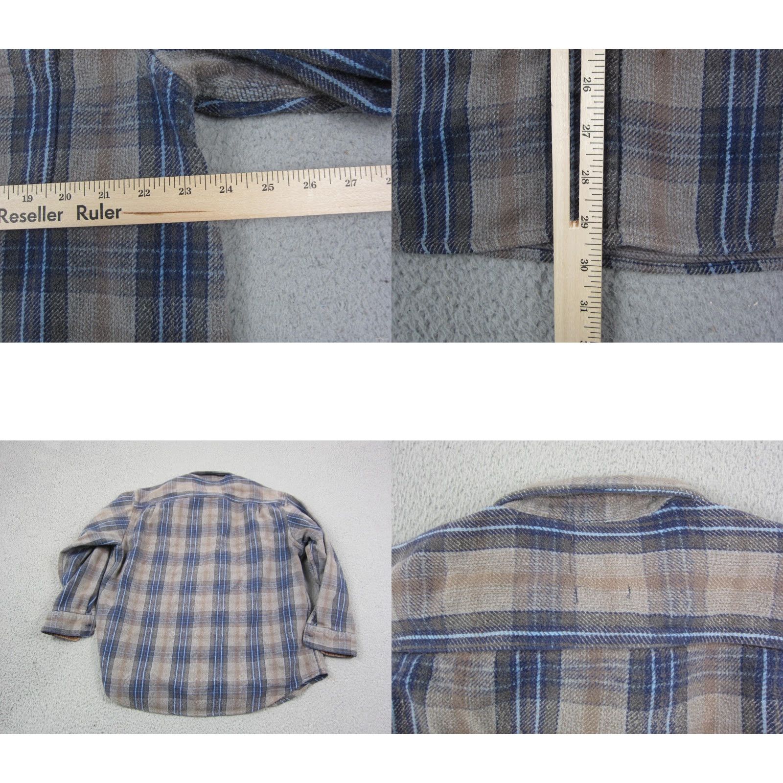 Vintage VINTAGE St Johns Bay Shirt Men XL Blue Plaid Flannel Button-Up 70s 80s USA Mens Size US XL / EU 56 / 4 - 8 Thumbnail