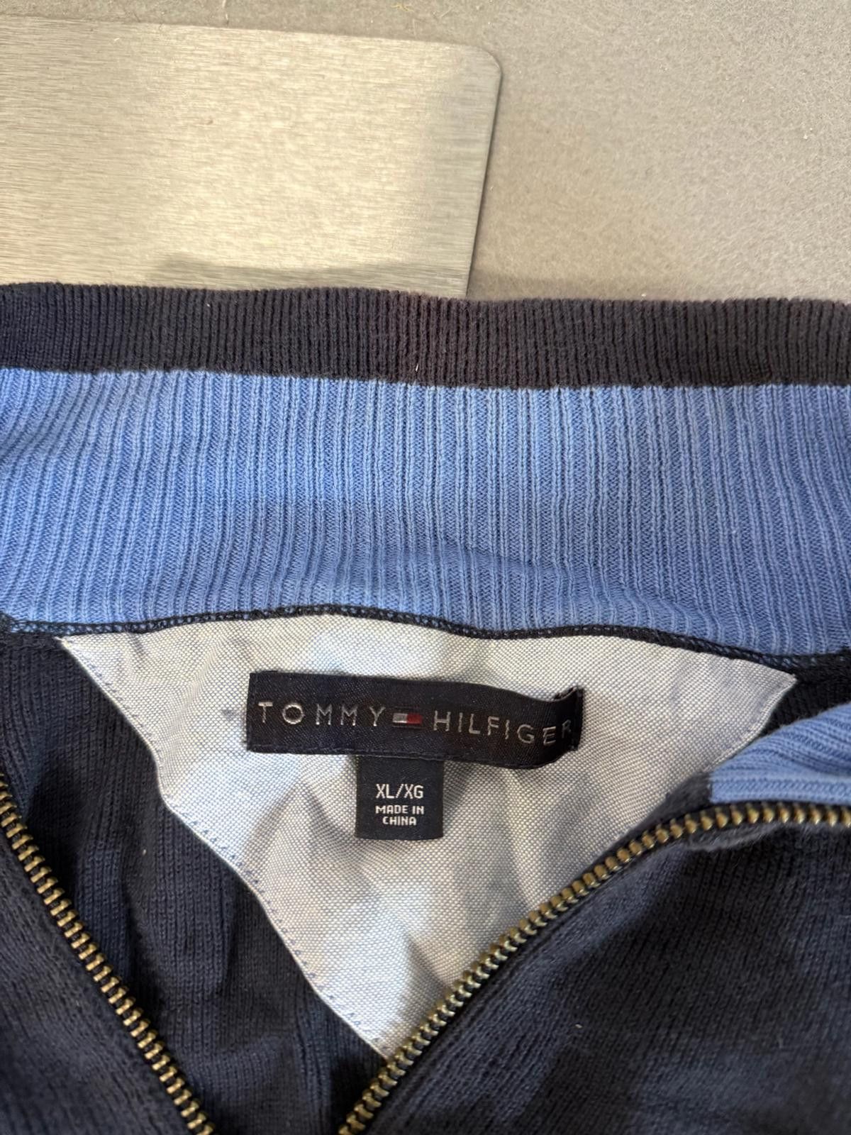 Tommy Hilfiger Tommy Hilfiger Navy 1/4 Zip Neck Sweater Mens Size XL Size US XL / EU 56 / 4 - 6 Thumbnail