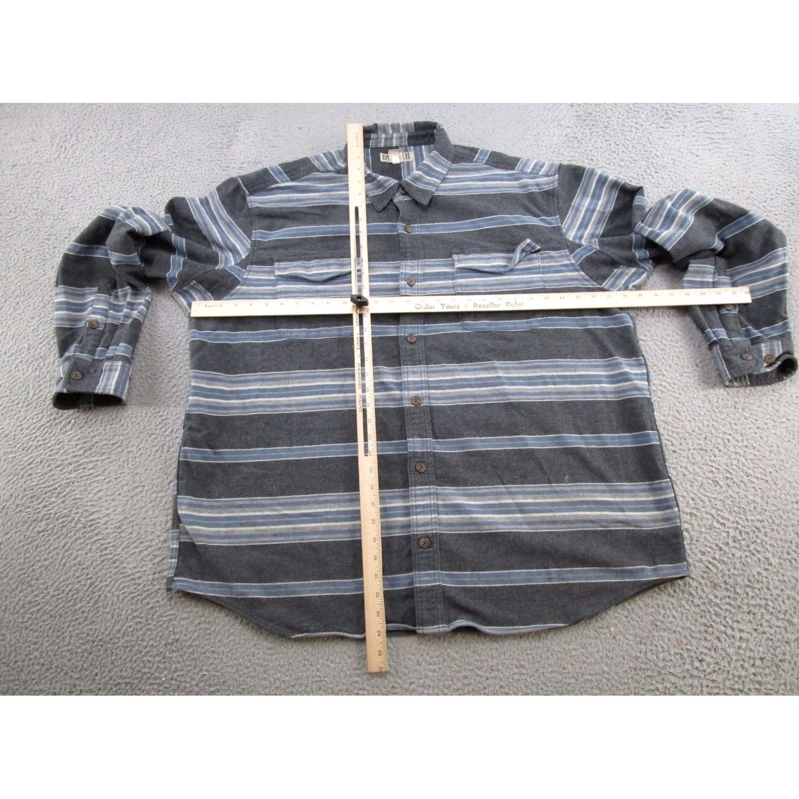 Vintage Duluth Shirt Men's 2XL Button Up Blue Stripe Burlyweight Chamois Flannel Shirt Size US XXL / EU 58 / 5 - 4 Thumbnail