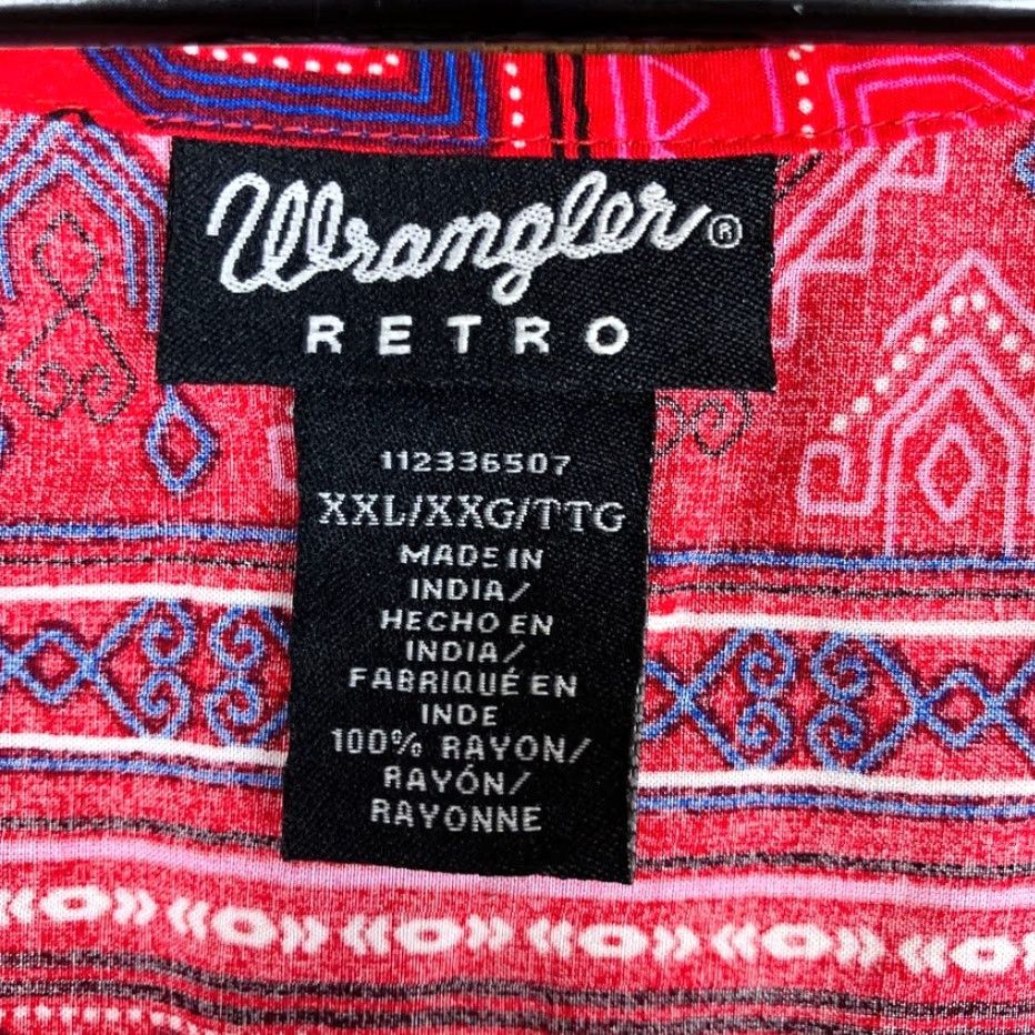 Wrangler VINTAGE Wrangler Retro Womens Shirt Red Long Sleeve V Neck Button Up Rayon XXL Size XXL / US 16-18 / IT 52-54 - 6 Thumbnail