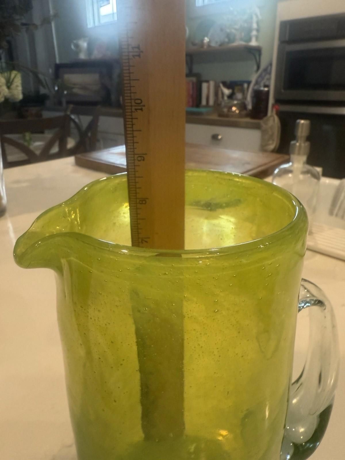 Designer Hand Blown Lime Green Pitcher Size ONE SIZE - 5 Thumbnail