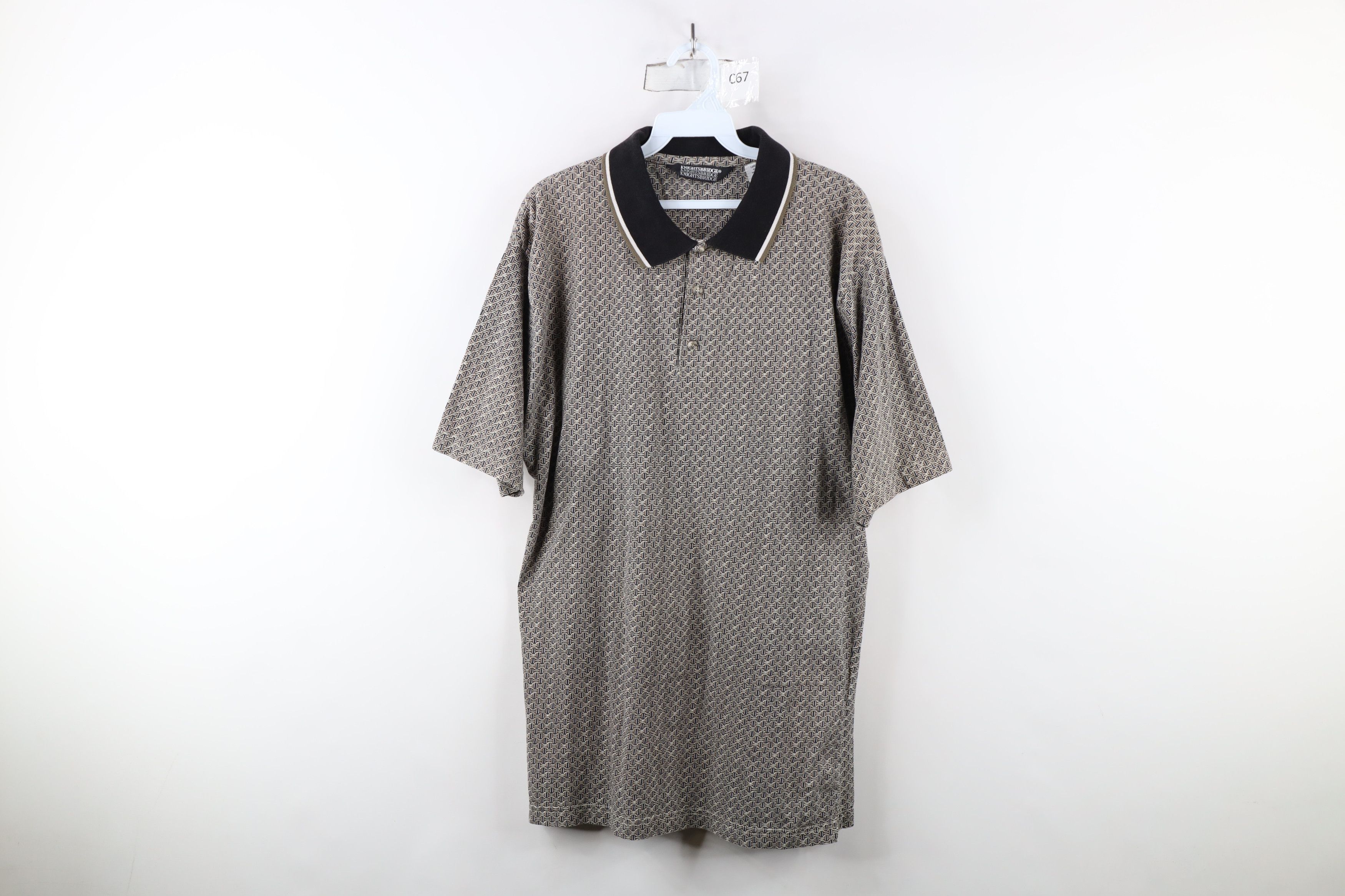 Vintage Vintage 90s Streetwear Geometric Collared Golf Polo Shirt Size US L / EU 52-54 / 3 - 1 Thumbnail