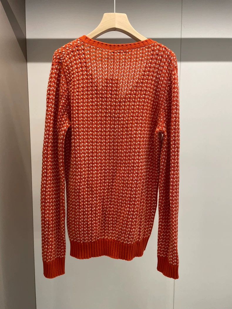 Loro Piana LORO PIANA Orange and red pink V-neck cashmere long sleeve Size M / US 6-8 / IT 42-44 - 2 Thumbnail