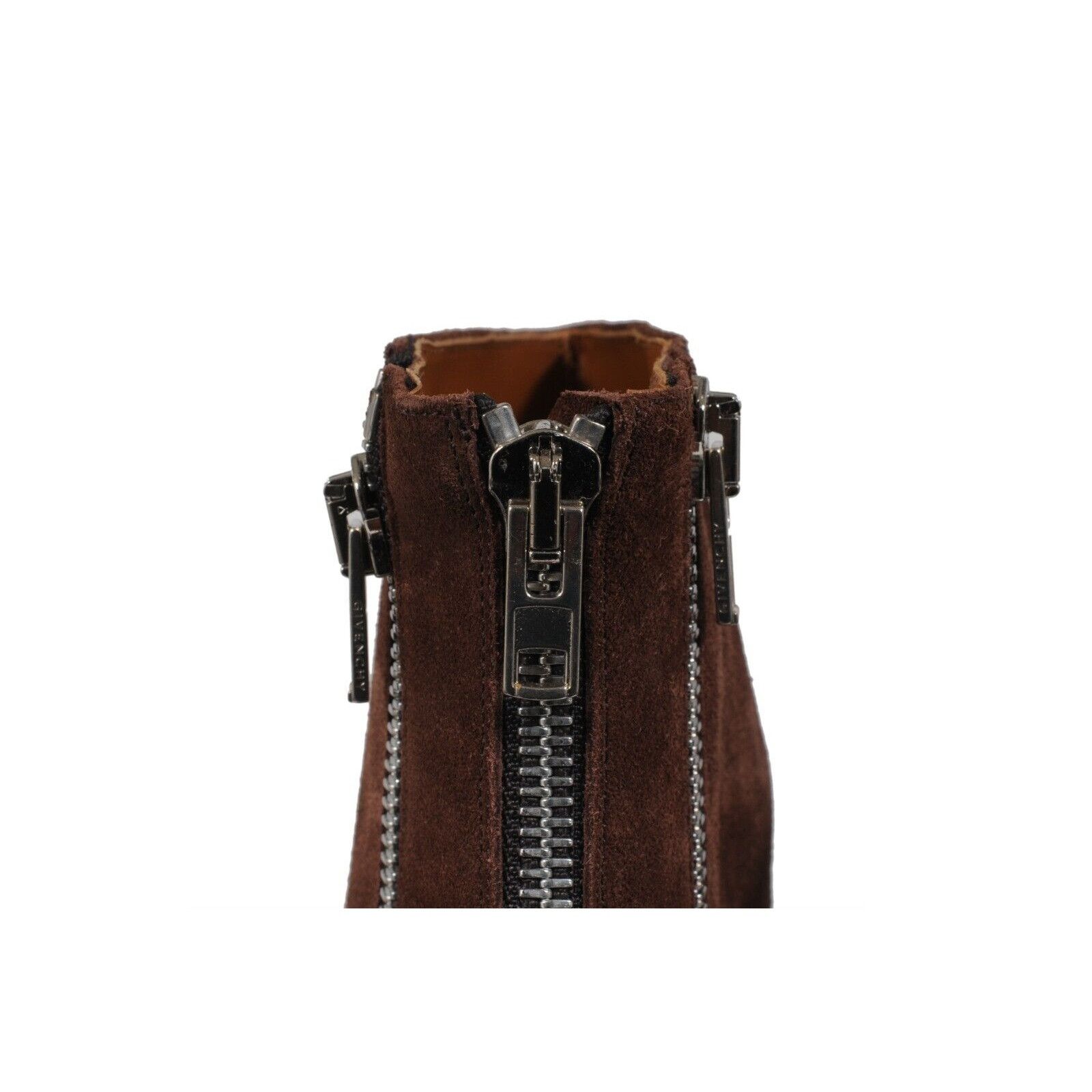 Givenchy Triple Zip Boots Brown Suede Diagonal Side Zip Size US 12 / EU 45 - 5 Thumbnail