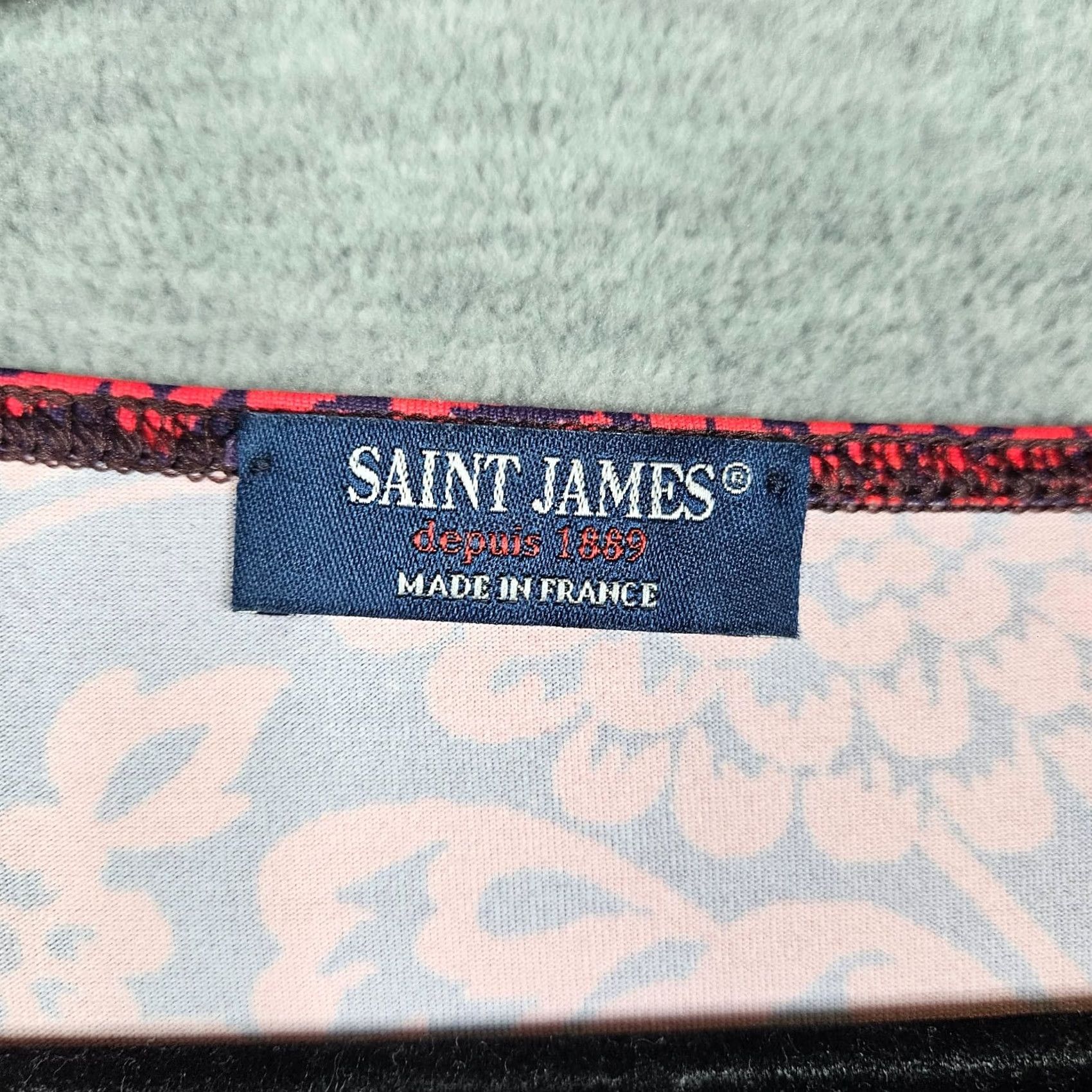 Saint James Saint-James T-Shirt Floral 3/4 Sleeve Red Womens Size 10 Regular Shirt Knit Tee - All Seasons Size L / US 10 / IT 46 - 7 Thumbnail