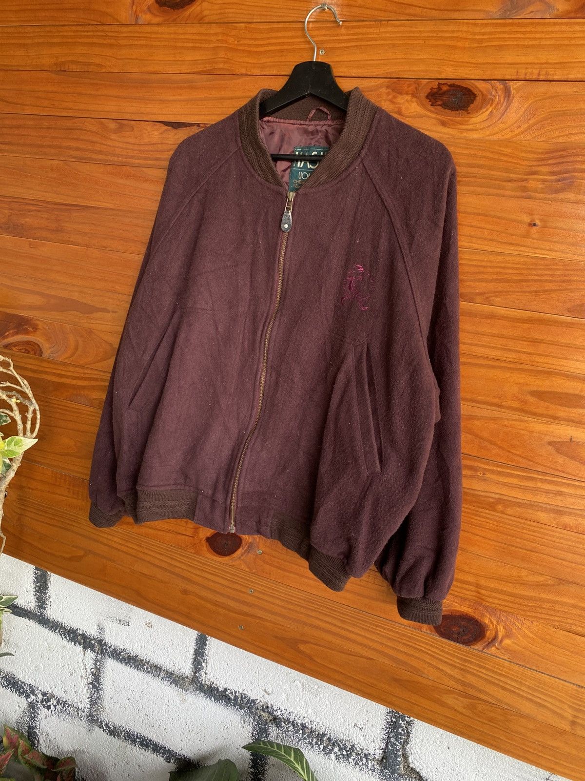 Japanese Brand Vintage HASH Uomo Cheerful Dog Wool Bomber Jacket Size US L / EU 52-54 / 3 - 5 Thumbnail