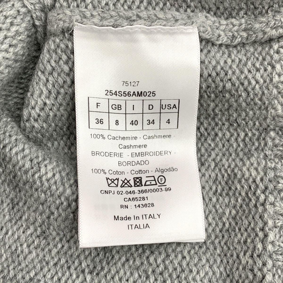 Dior Dior Gray Floral Print Cashmere Hooded Drawstring Sweater Size XS / US 0-2 / IT 36-38 - 7 Thumbnail