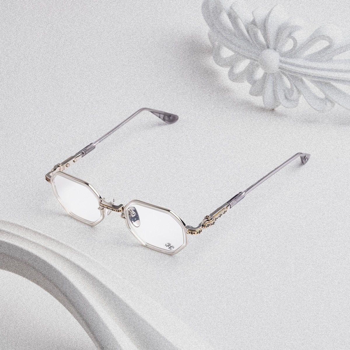 Chrome Hearts CHROME HEARTS TATTERS CRYSTAL GRAPHITE GLASSES Size ONE SIZE - 2 Thumbnail