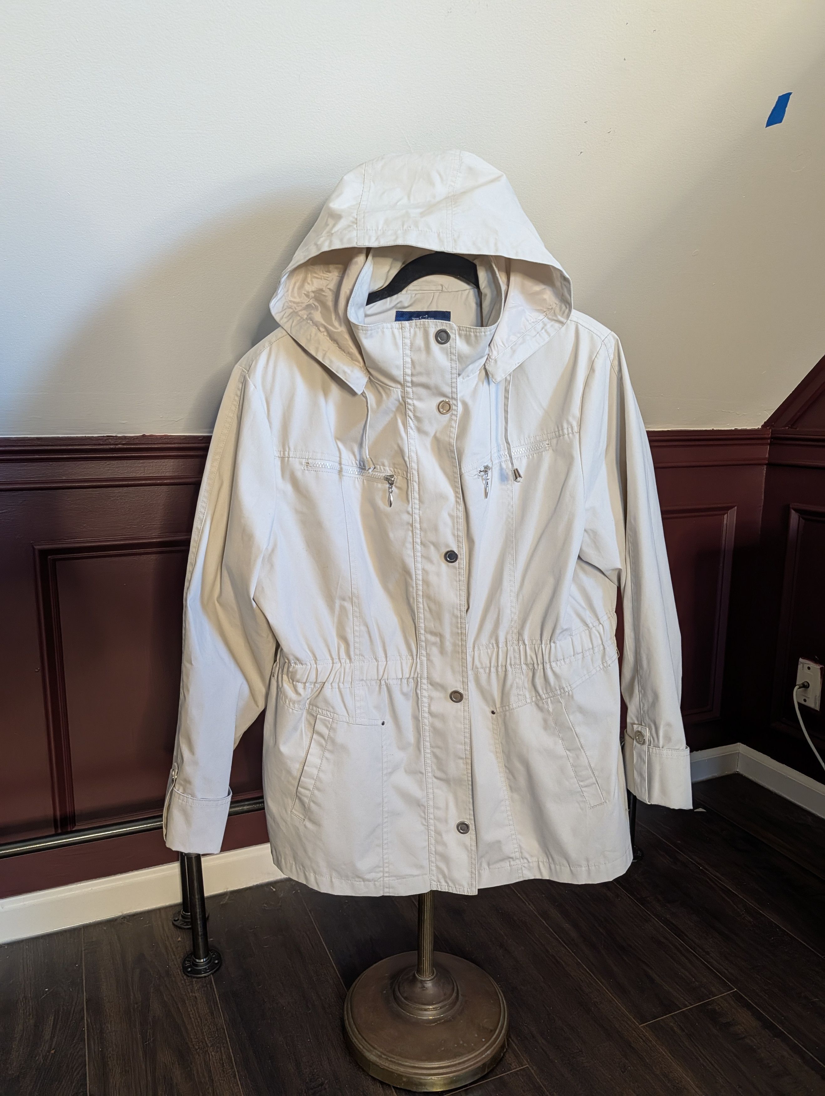 Mackintosh Iconic khaki zip-up snap button removable hood coat Size XL / US 12-14 / IT 48-50 - 1 Thumbnail