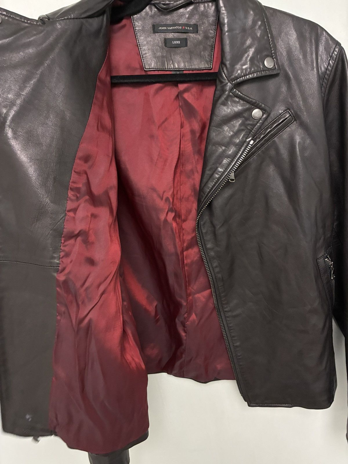 John Varvatos Asymmetrical Leather Biker Jacket. Small Size US S / EU 44-46 / 1 - 10 Thumbnail