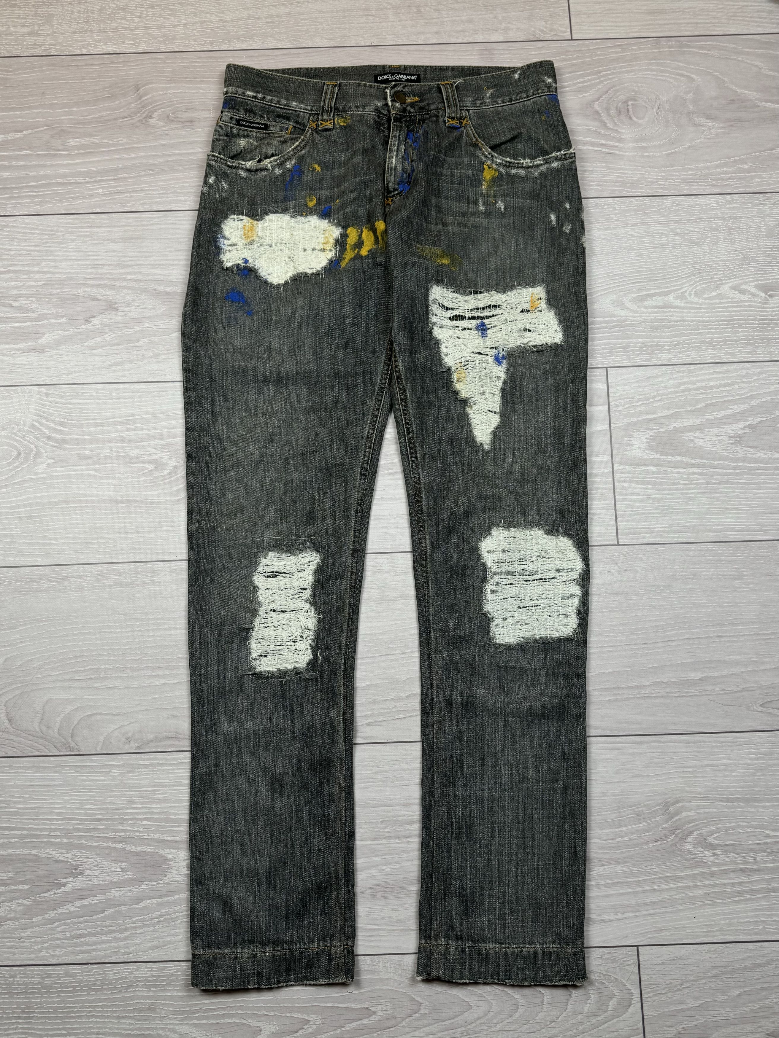 Dolce & Gabbana Dolce & Gabbana printed distressed denim jeans Size US 33 - 2 Thumbnail