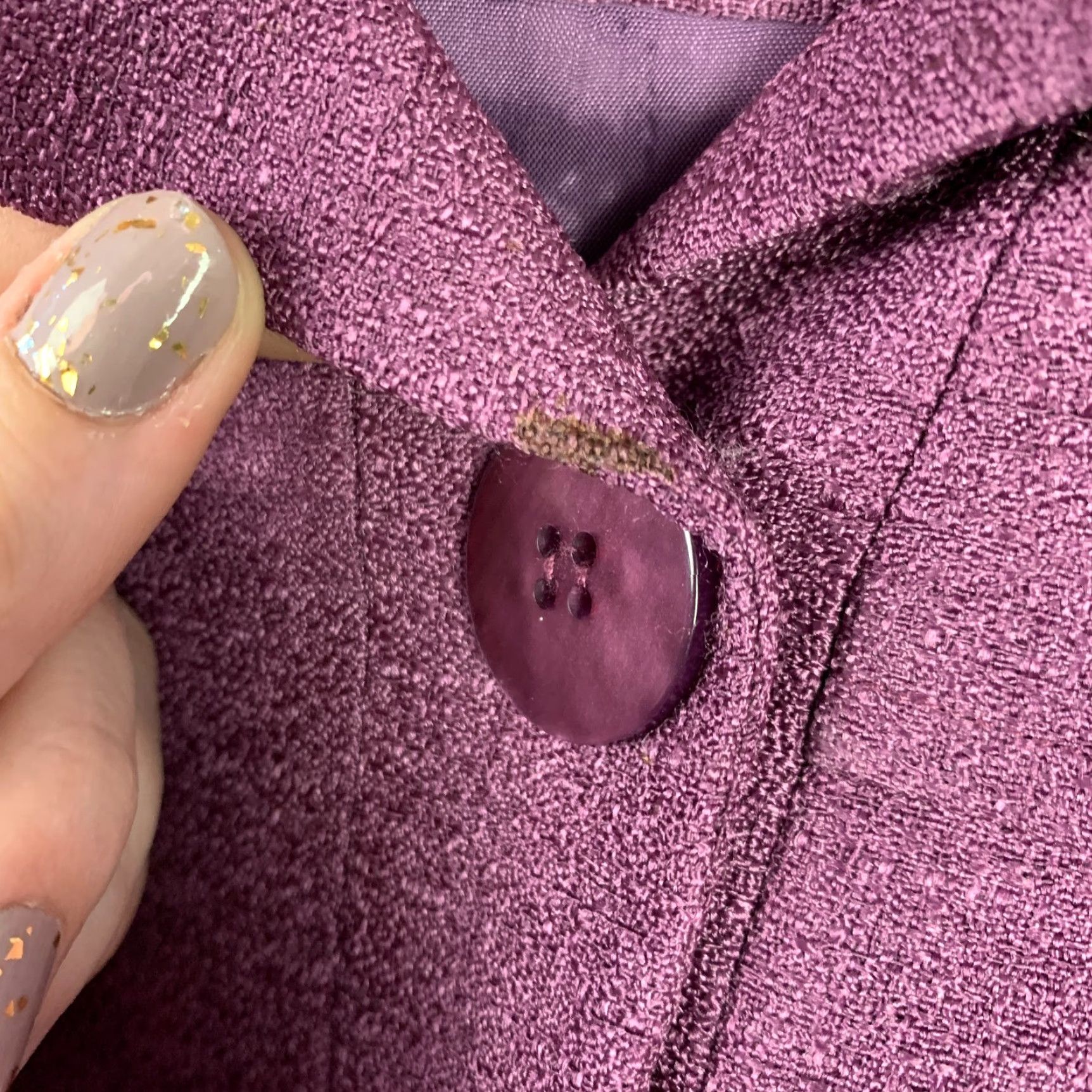 Lee VINTAGE Henry Lee Purple Tweed Polyester Blazer Pleated Skirt Suit Womens 10 Size 32" / US 10 / IT 46 - 7 Thumbnail