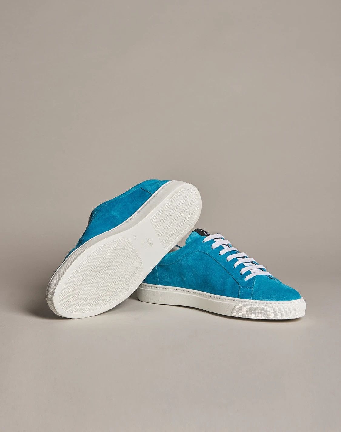 Alfred Dunhill Dunhill - Turquoise Suede Low-Top Sneakers Size US 9.5 / EU 42-43 - 1 Thumbnail