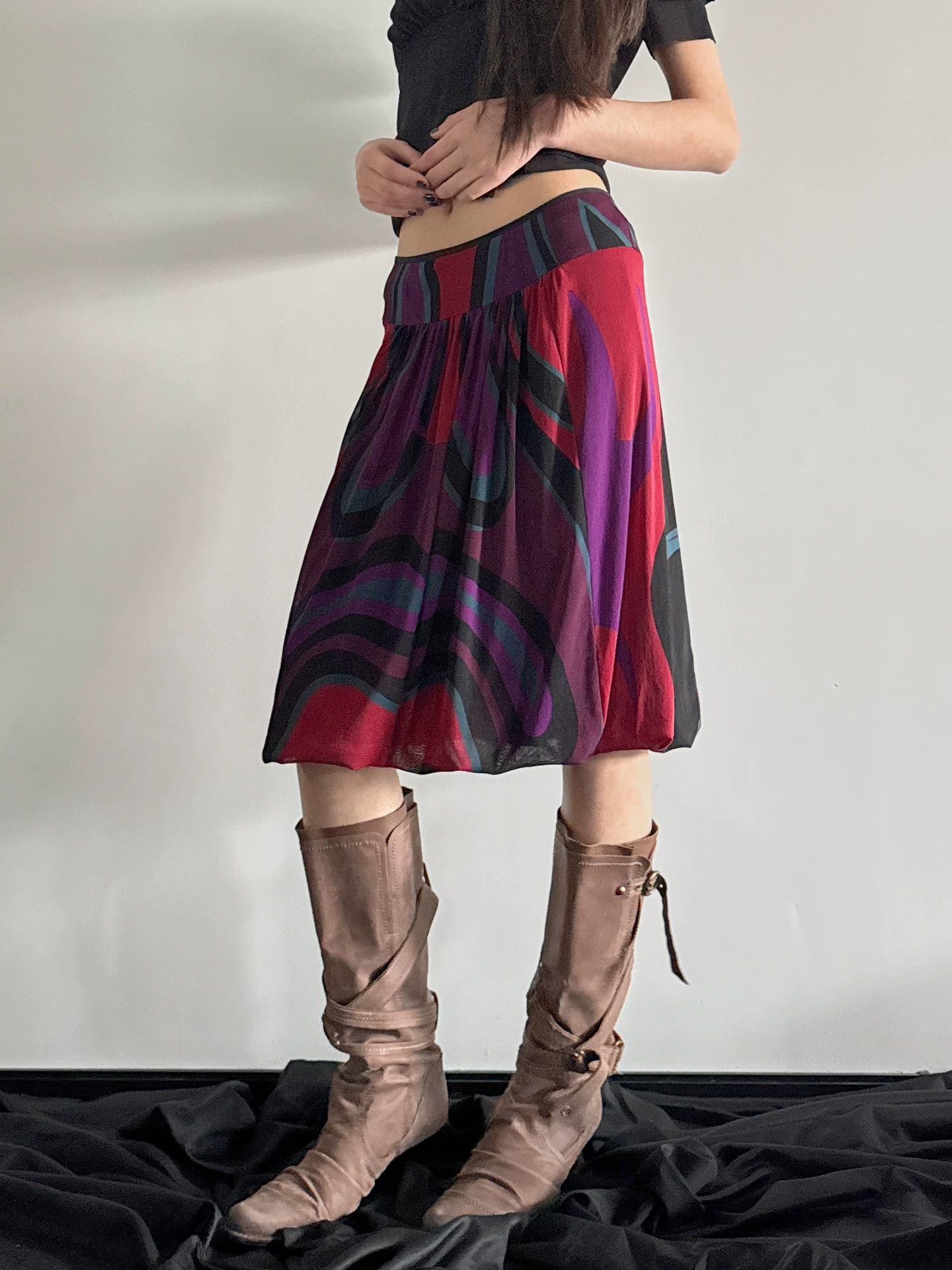Vivienne Tam Vivienne Tam Elastic Printed Mesh Skirt Vintage Size 1 Size 26" / US 2 / IT 38 - 7 Thumbnail