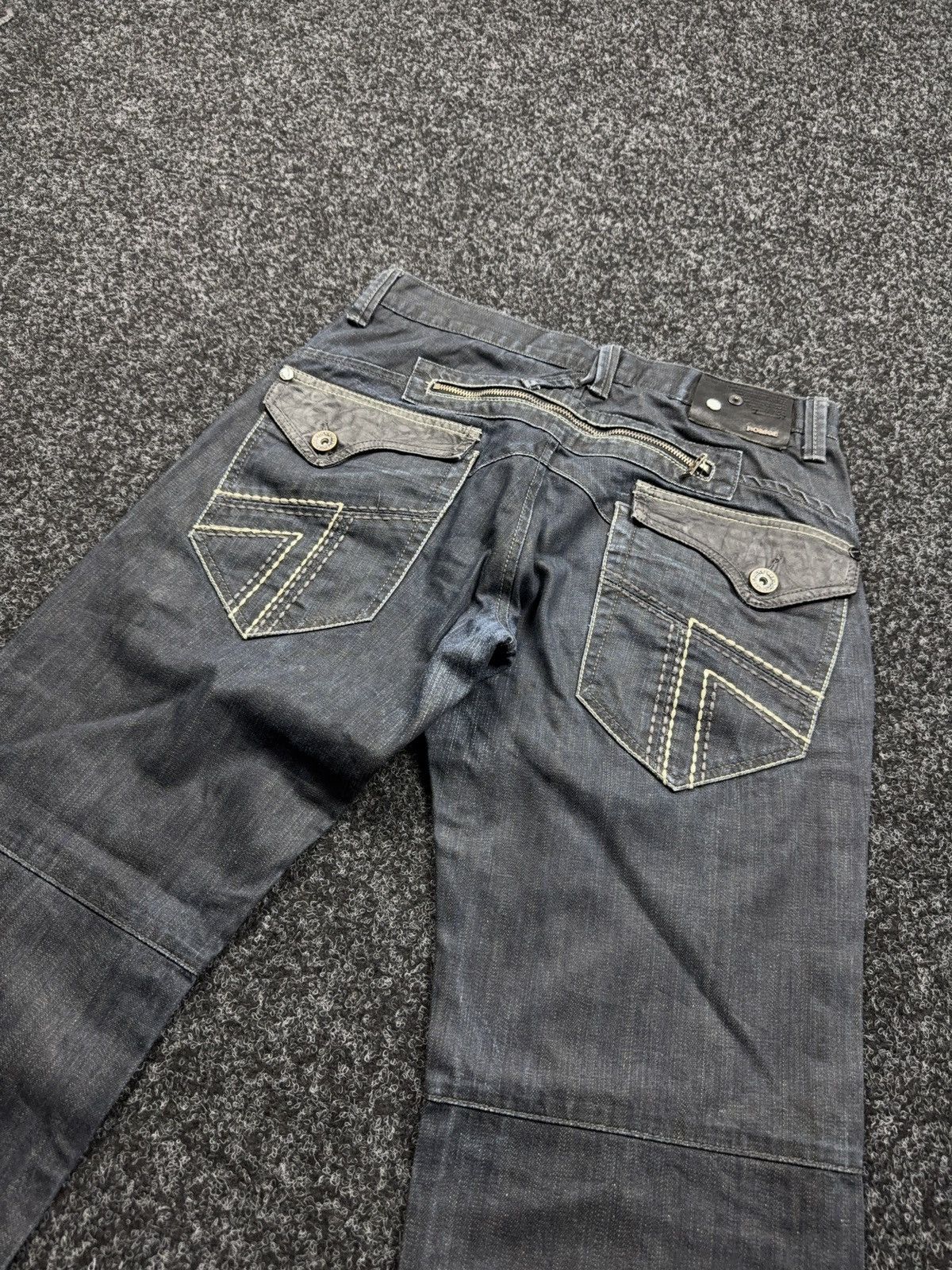 Japanese Brand Y2K Japanese Police G-Star style 00s Retro Dark Denim Jeans Size US 32 / EU 48 - 17 Thumbnail