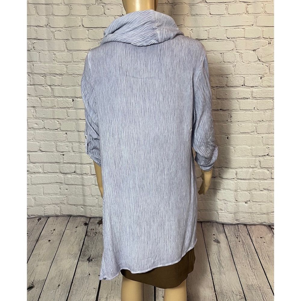 Other Soft Surroundings Lilac Crinkle Asymmetrical Viscose Tunic Size M / US 6-8 / IT 42-44 - 4 Thumbnail
