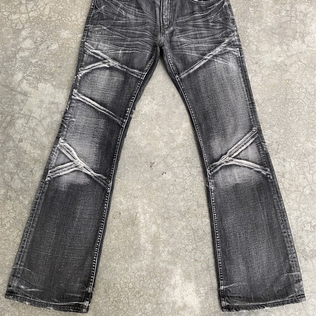 Japanese Brand Edge Rupert Japan Washed Grey Panelled Flared Jeans Size US 30 / EU 46 - 3 Thumbnail