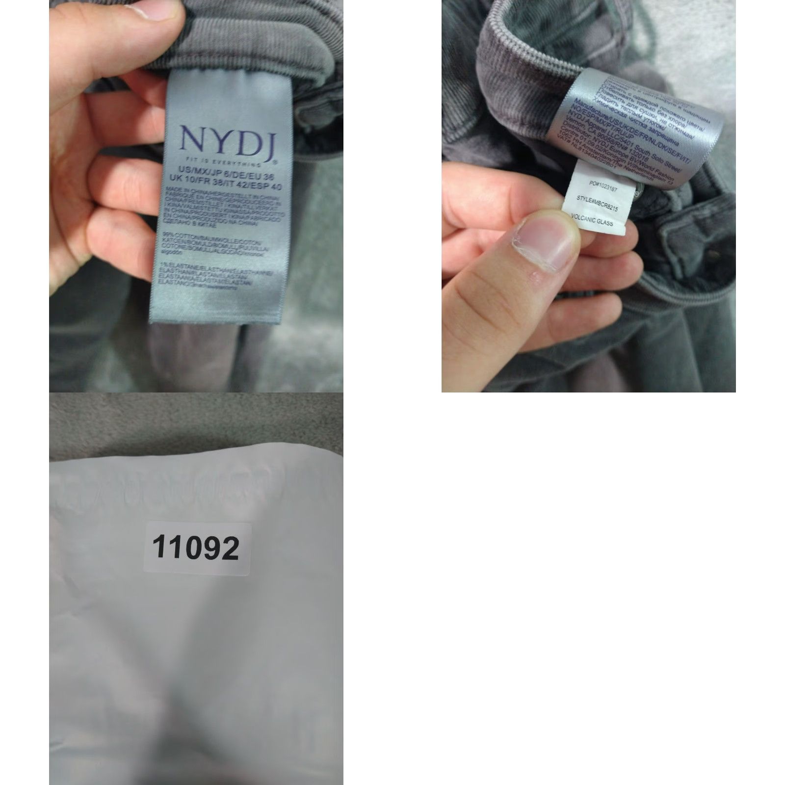 NYDJ NYDJ Pants Womens 6 Gray Corduroy Mid Rise Stretch Girlfriend Chino Size 28" / US 6 / IT 42 - 8 Thumbnail