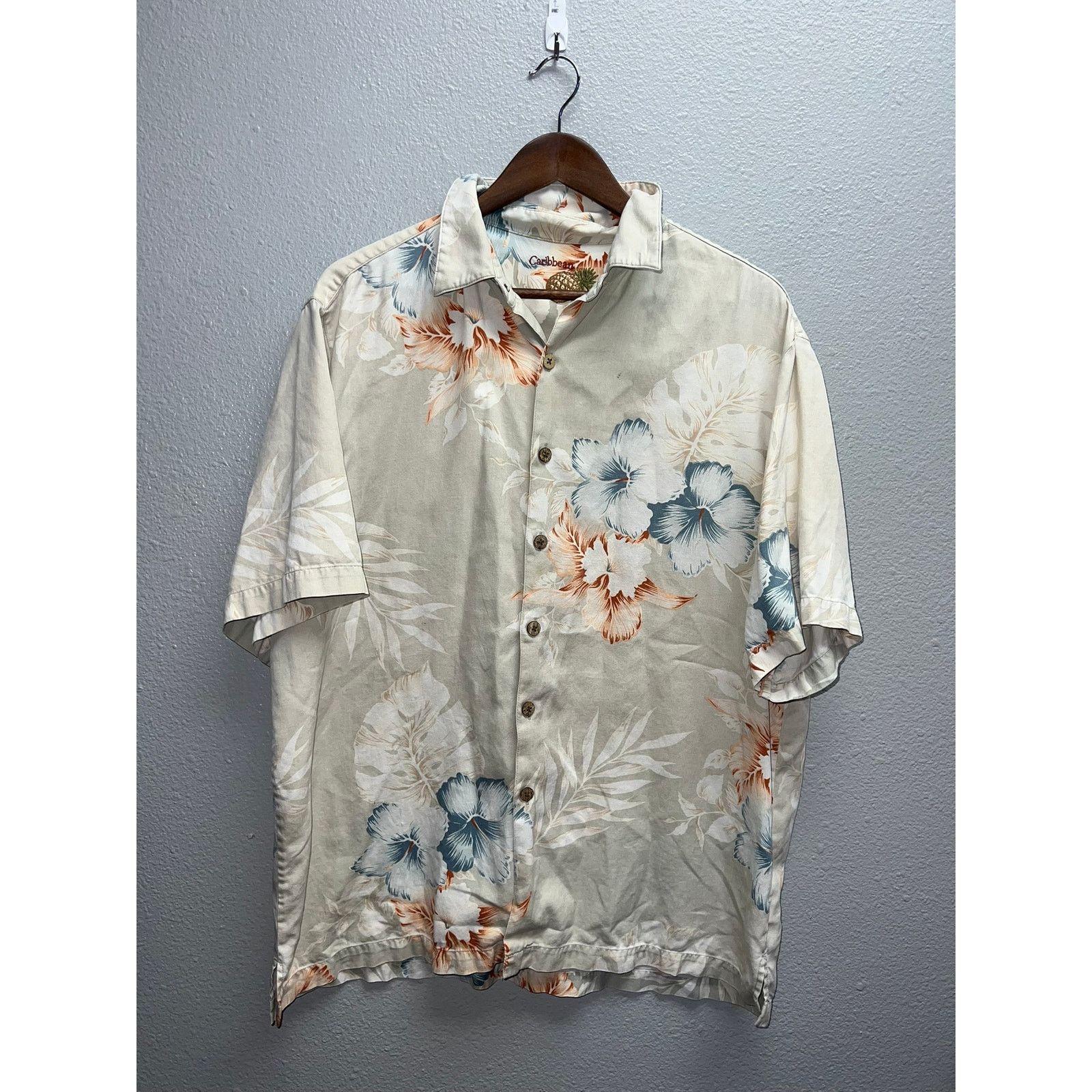 Caribbean Caribbean Hawaiian Shirt Button Down Silk Cotton Mens Large Size US L / EU 52-54 / 3 - 2 Thumbnail