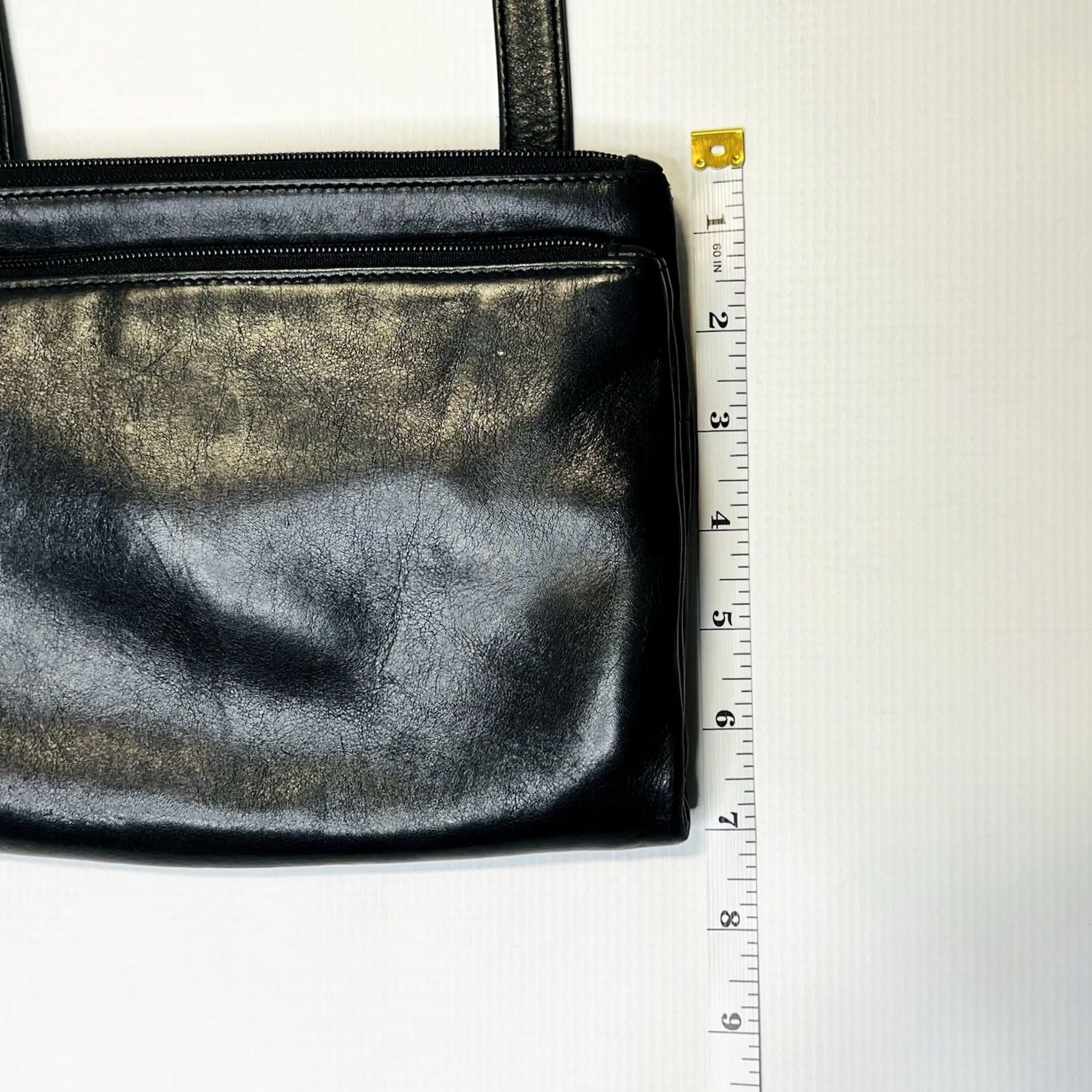 Vintage Hobo International Crossbody Bag Black Leather Small 9x8x3 Zip Pockets Lined Size ONE SIZE - 5 Thumbnail